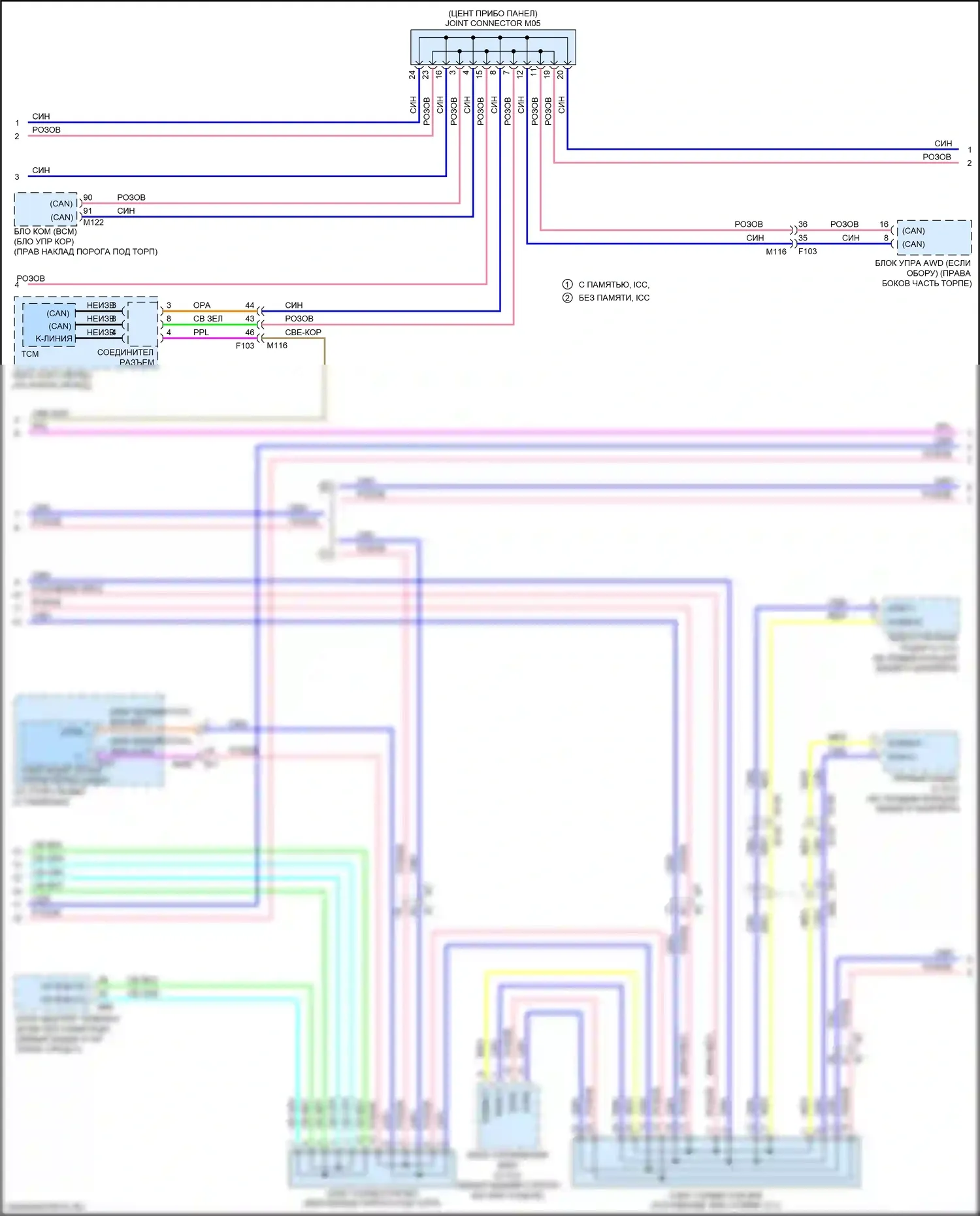 QX50 Infiniti I рестайлинг (2015-2017): Can шина электросхема (2 из 3) 