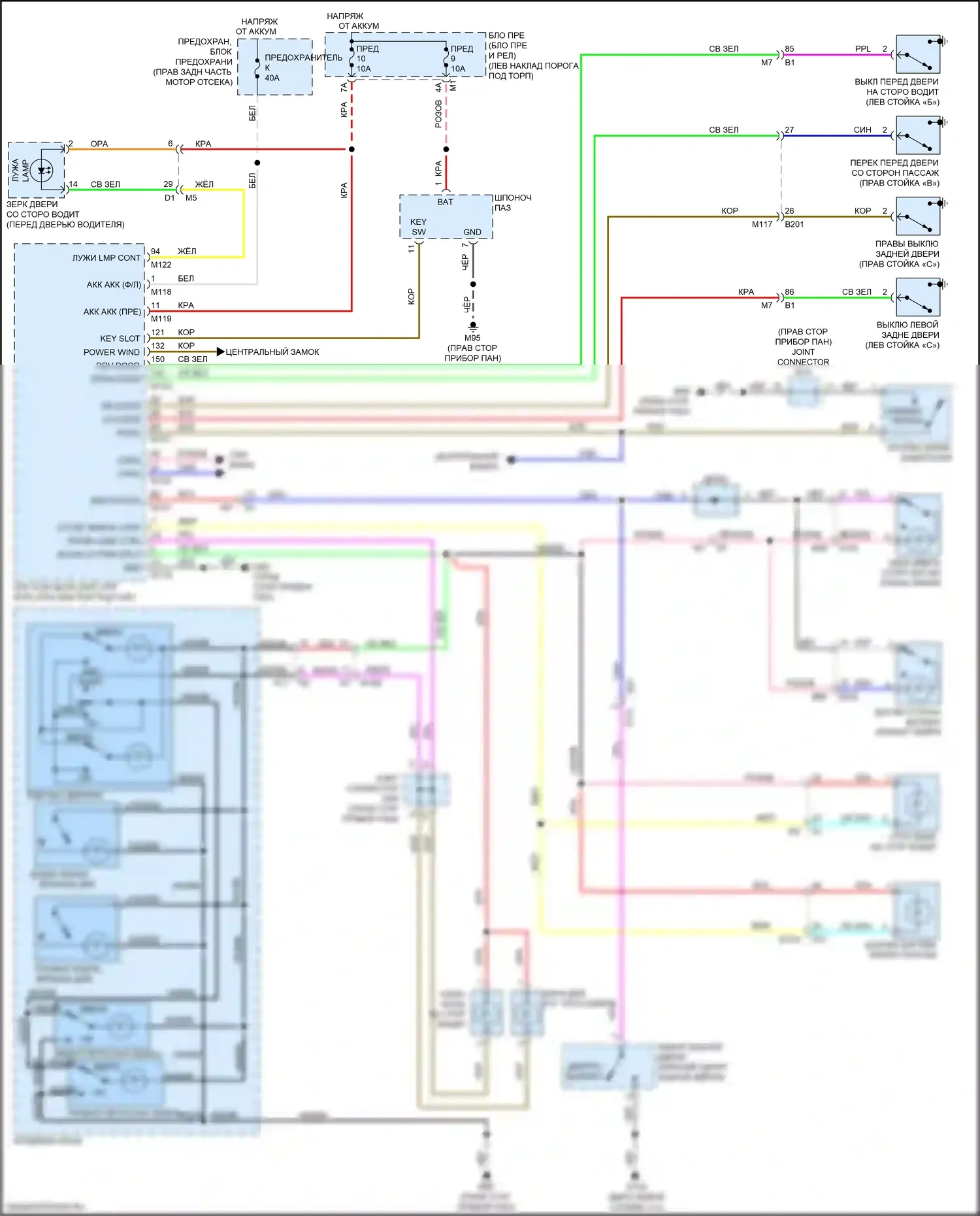 QX50 Infiniti I рестайлинг (2015-2017): Электросхема освещения салона 