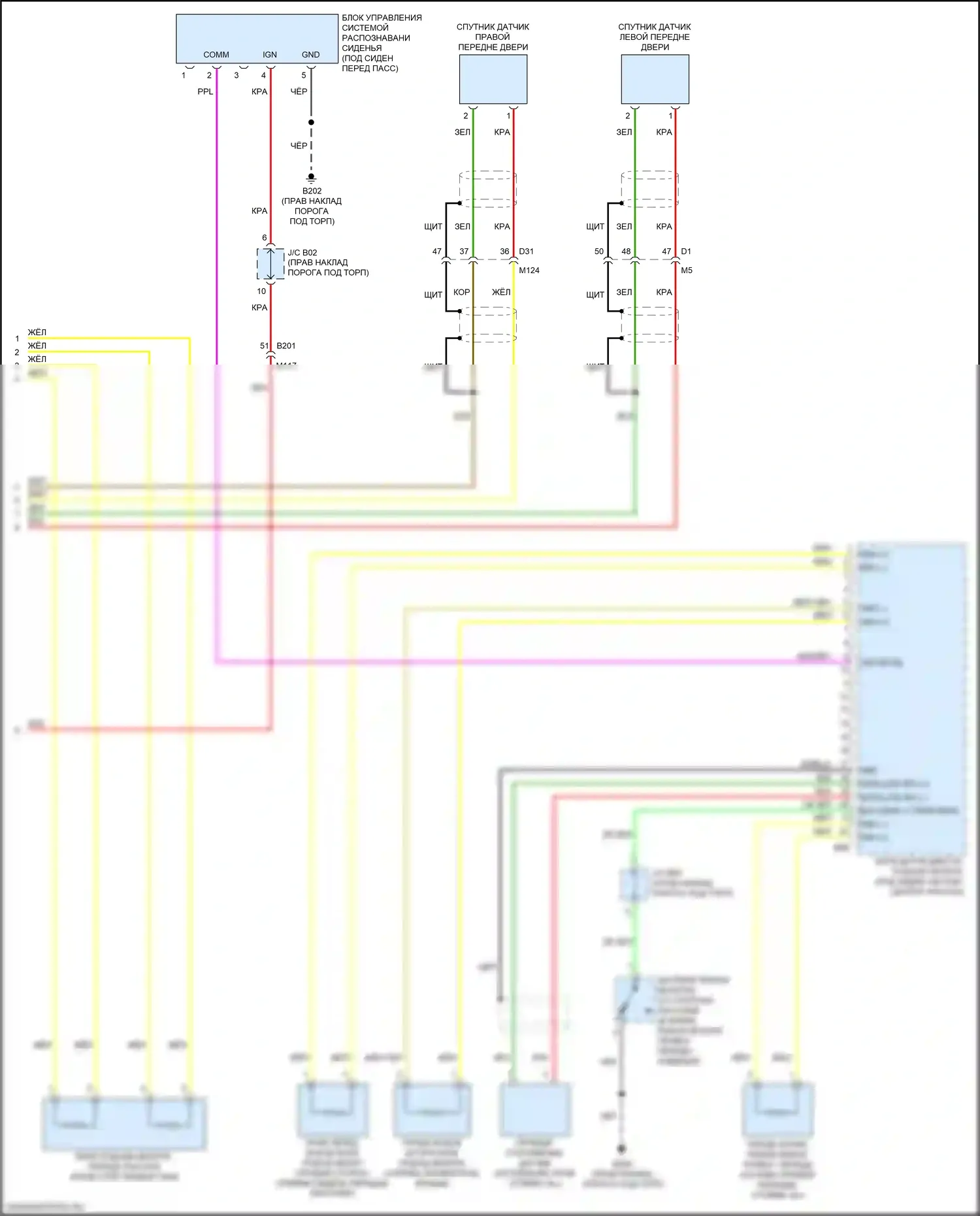 QX50 Infiniti I рестайлинг (2015-2017): Электросхема подушек безопасности (2 из 2) 