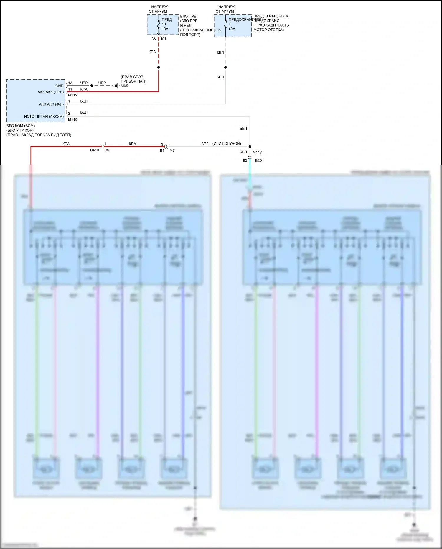 QX50 Infiniti I рестайлинг (2015-2017): Электросхема сидений 