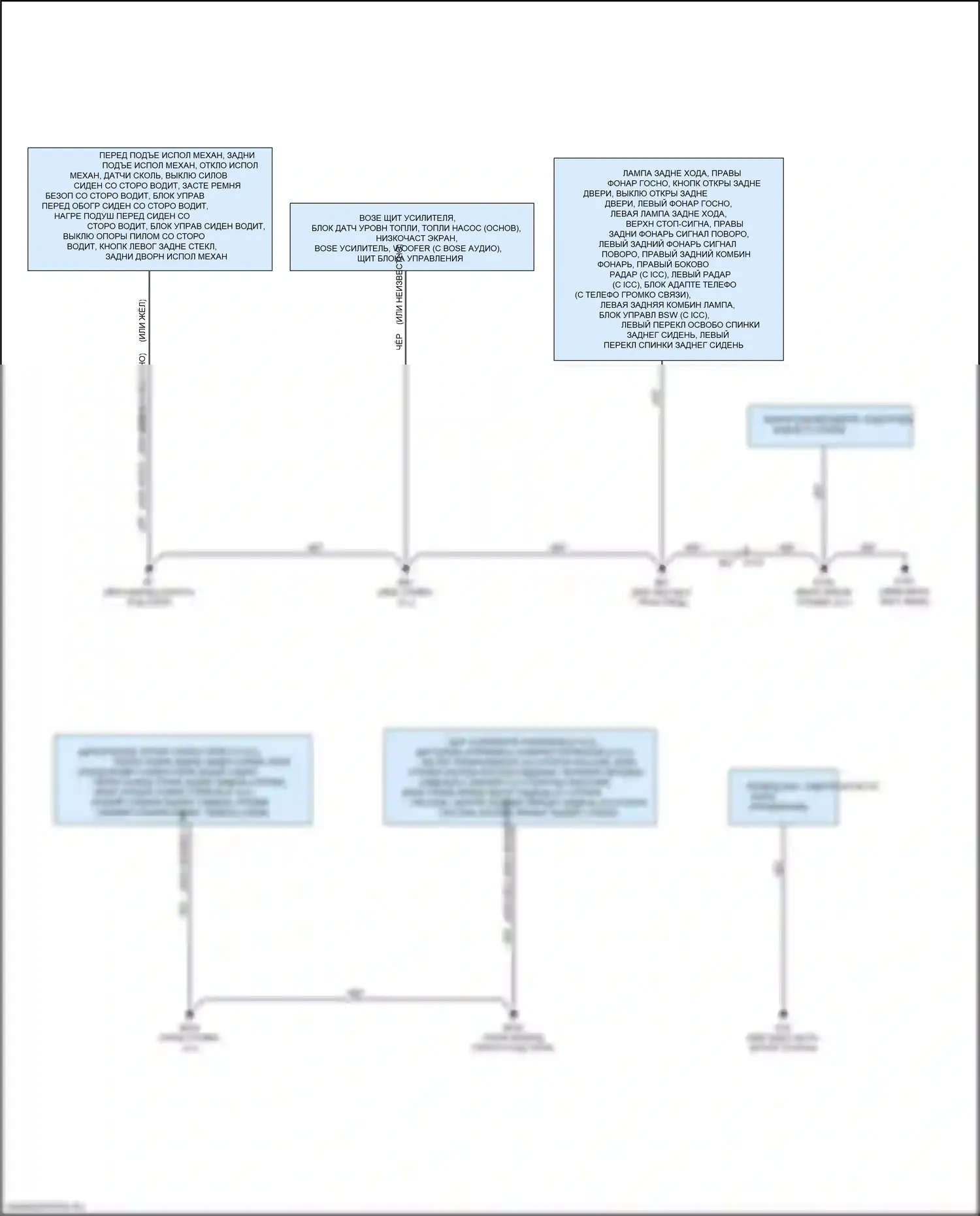 QX50 Infiniti I рестайлинг (2015-2017): Электросхема разводки массы (2 из 2) 