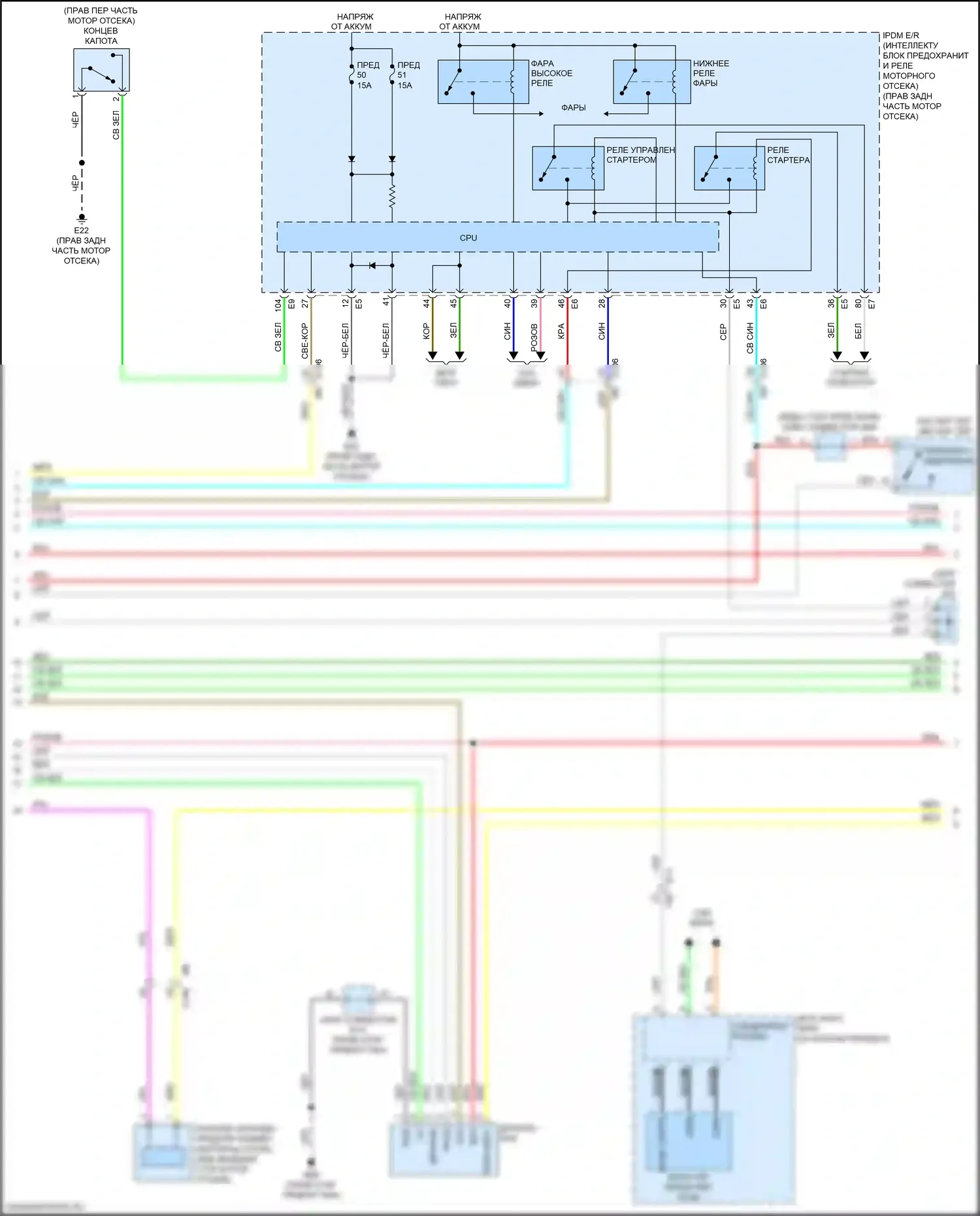 QX50 Infiniti I рестайлинг (2015-2017): Электросхема центрального замка (3 из 4) 