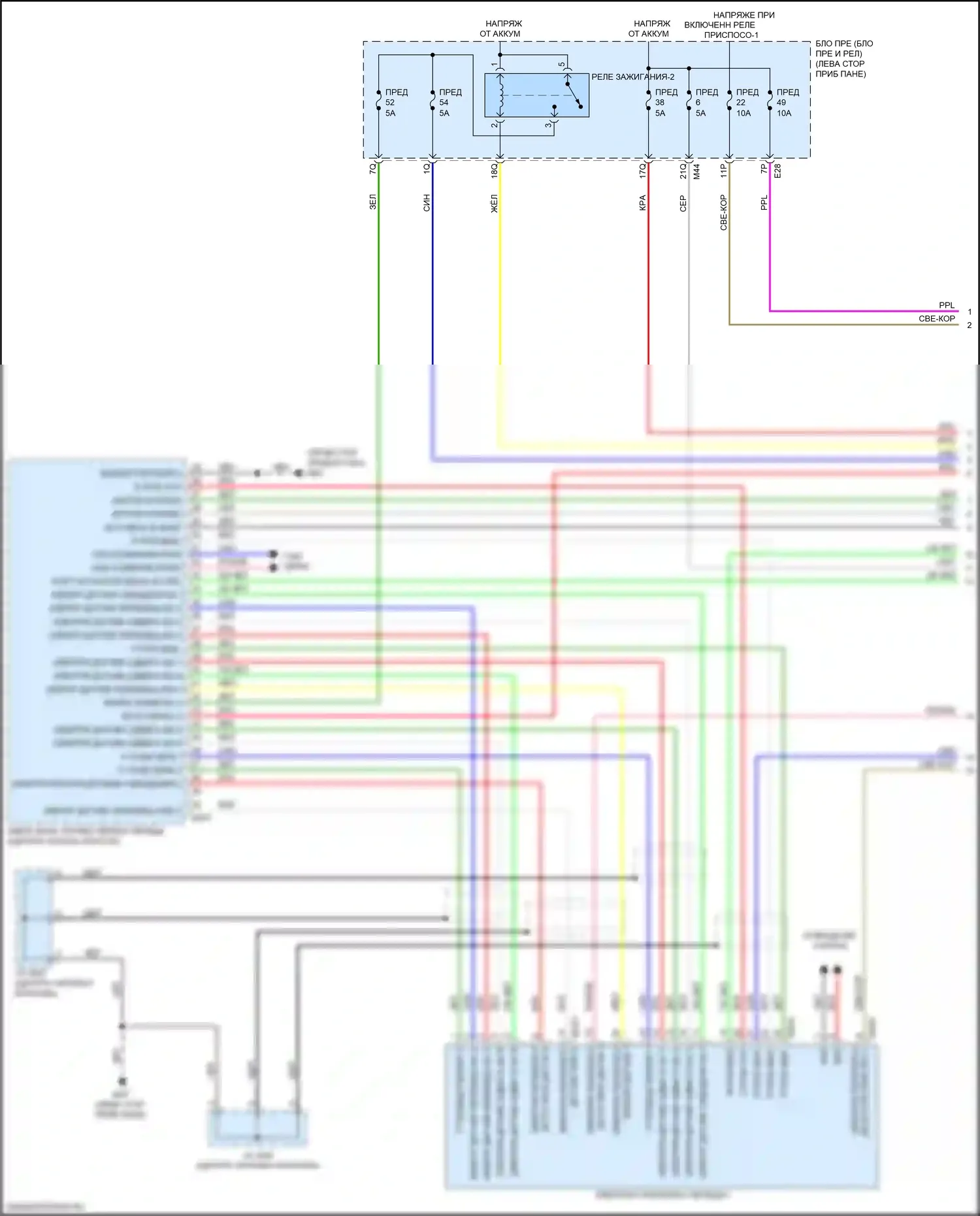 QX50 Infiniti II (2017-2024): Электросхема блокировки селектора (1 из 2) 