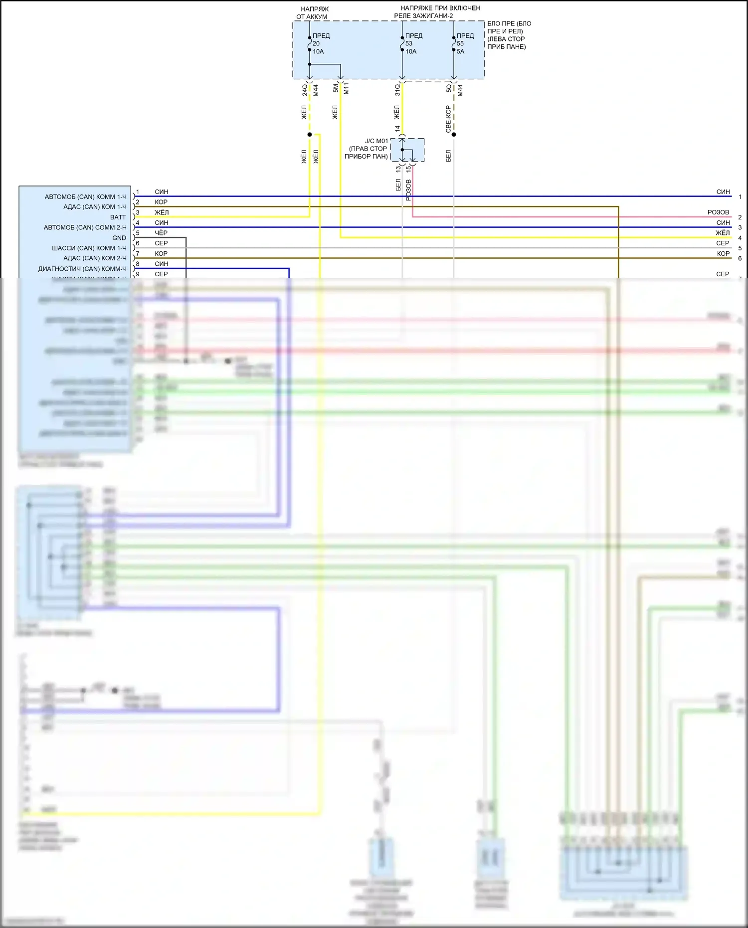 QX50 Infiniti II (2017-2024): Электросхема компьютерной линии данных, с помощью propilot (1 из 6) 