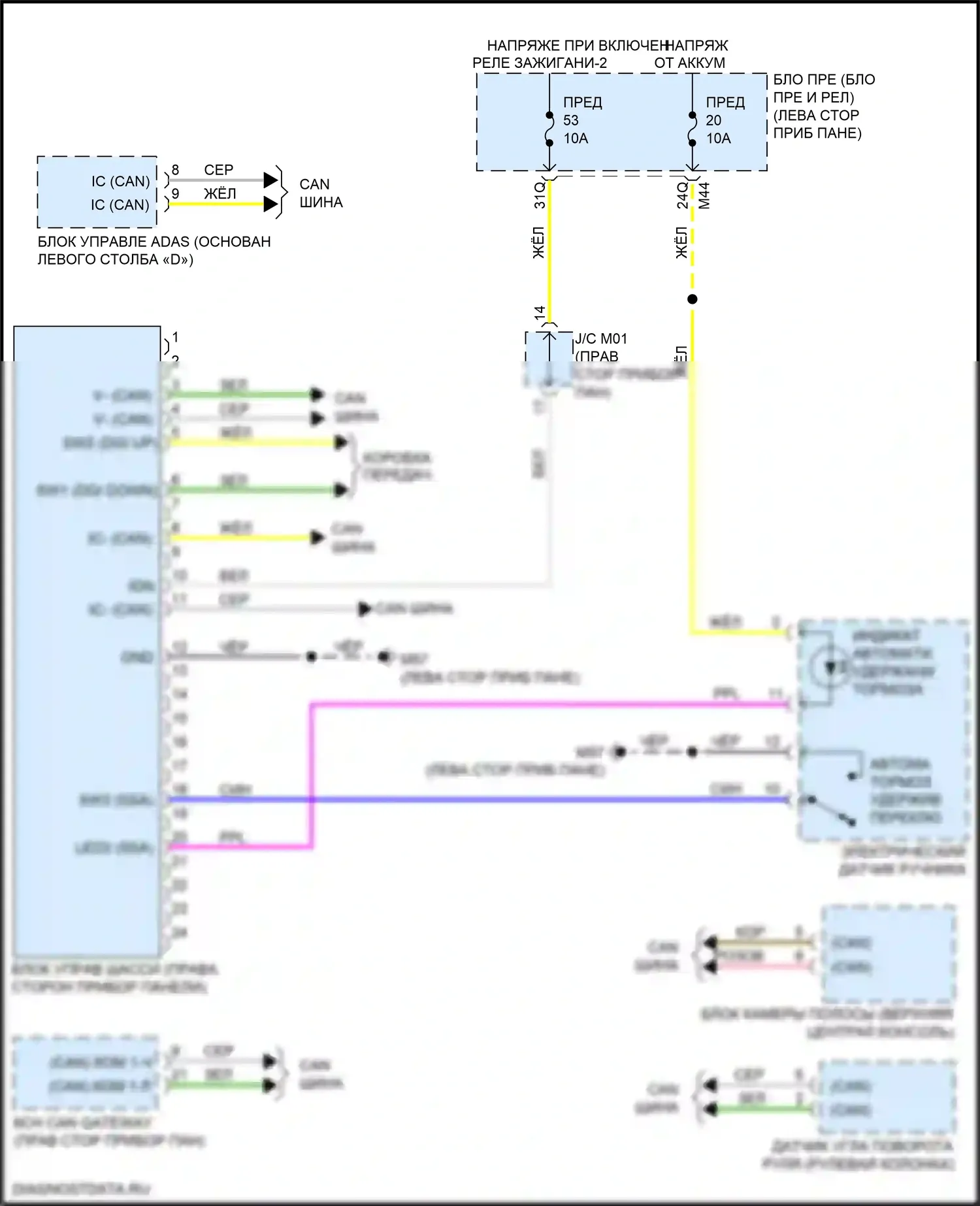 QX50 Infiniti II (2017-2024): Электросхема электронной подвески 