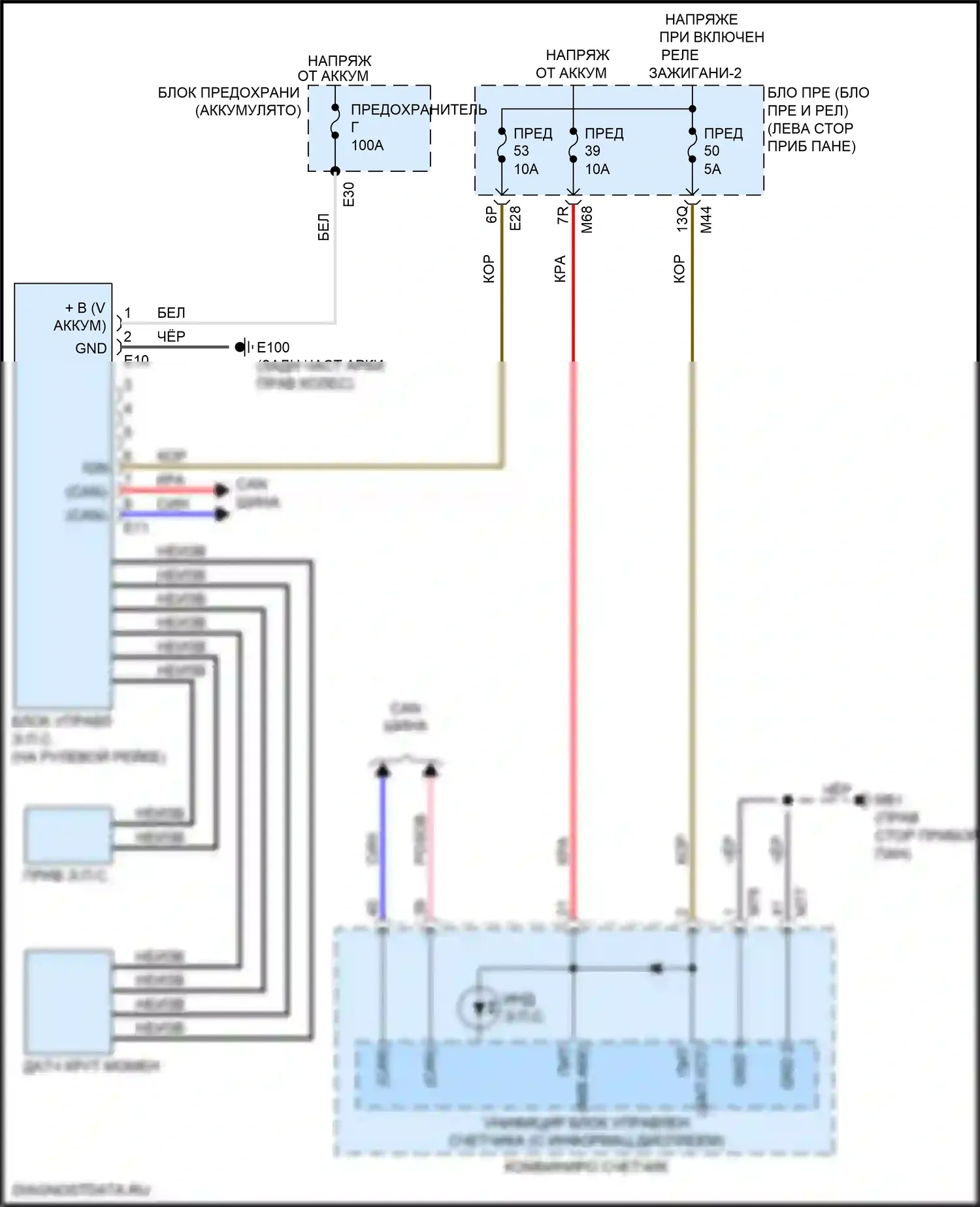 QX50 Infiniti II (2017-2024): Электрический усилитель руля электросхема 