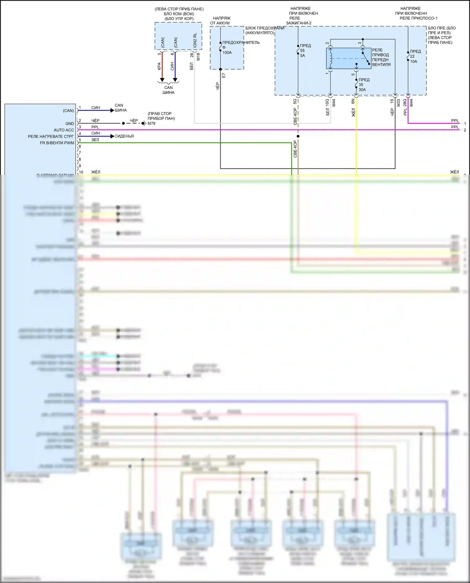 QX50 Infiniti II (2017-2024): Электросхема климат контроля (1 из 3) 
