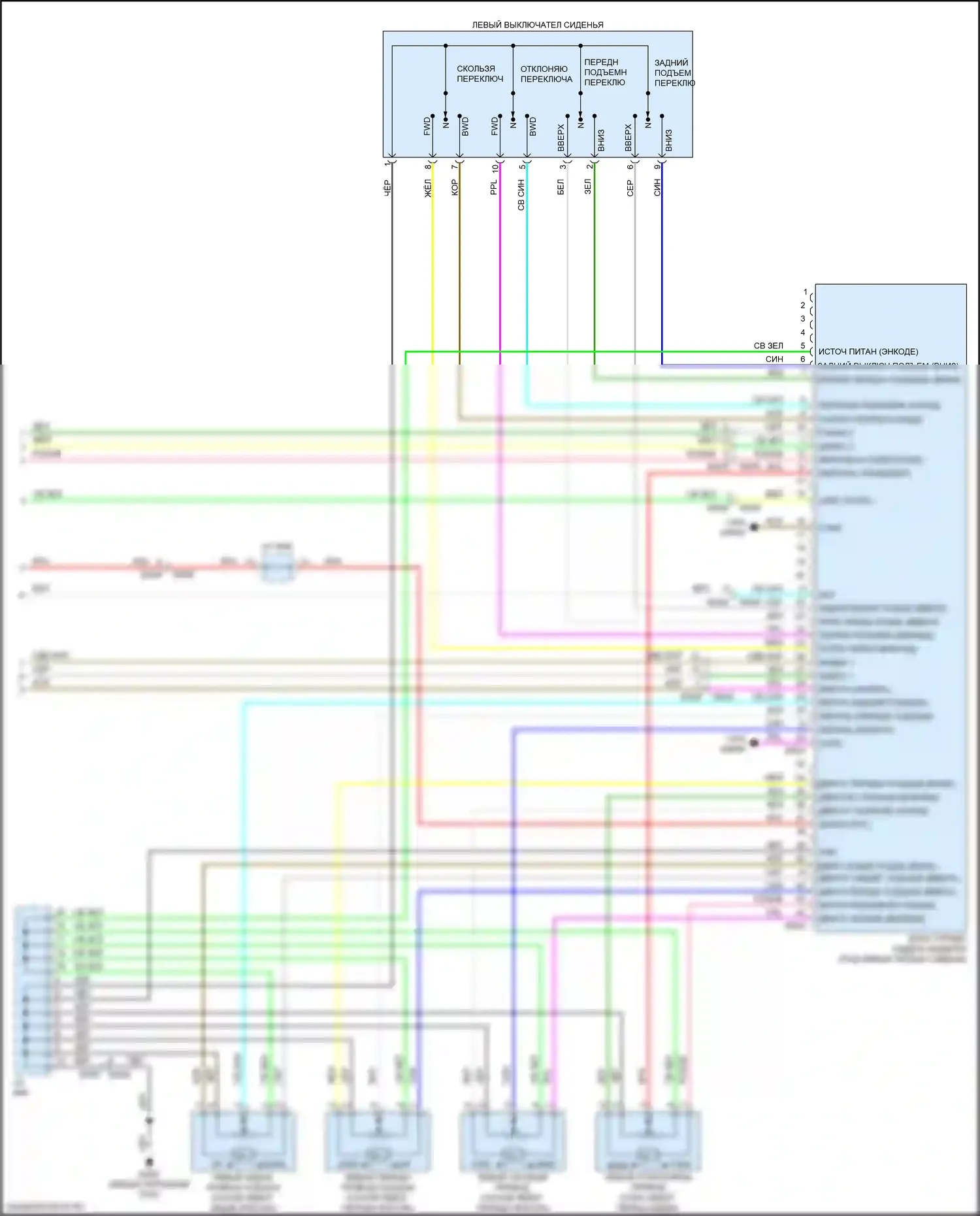 QX50 Infiniti II (2017-2024): Электросхема систем памяти (3 из 3) 