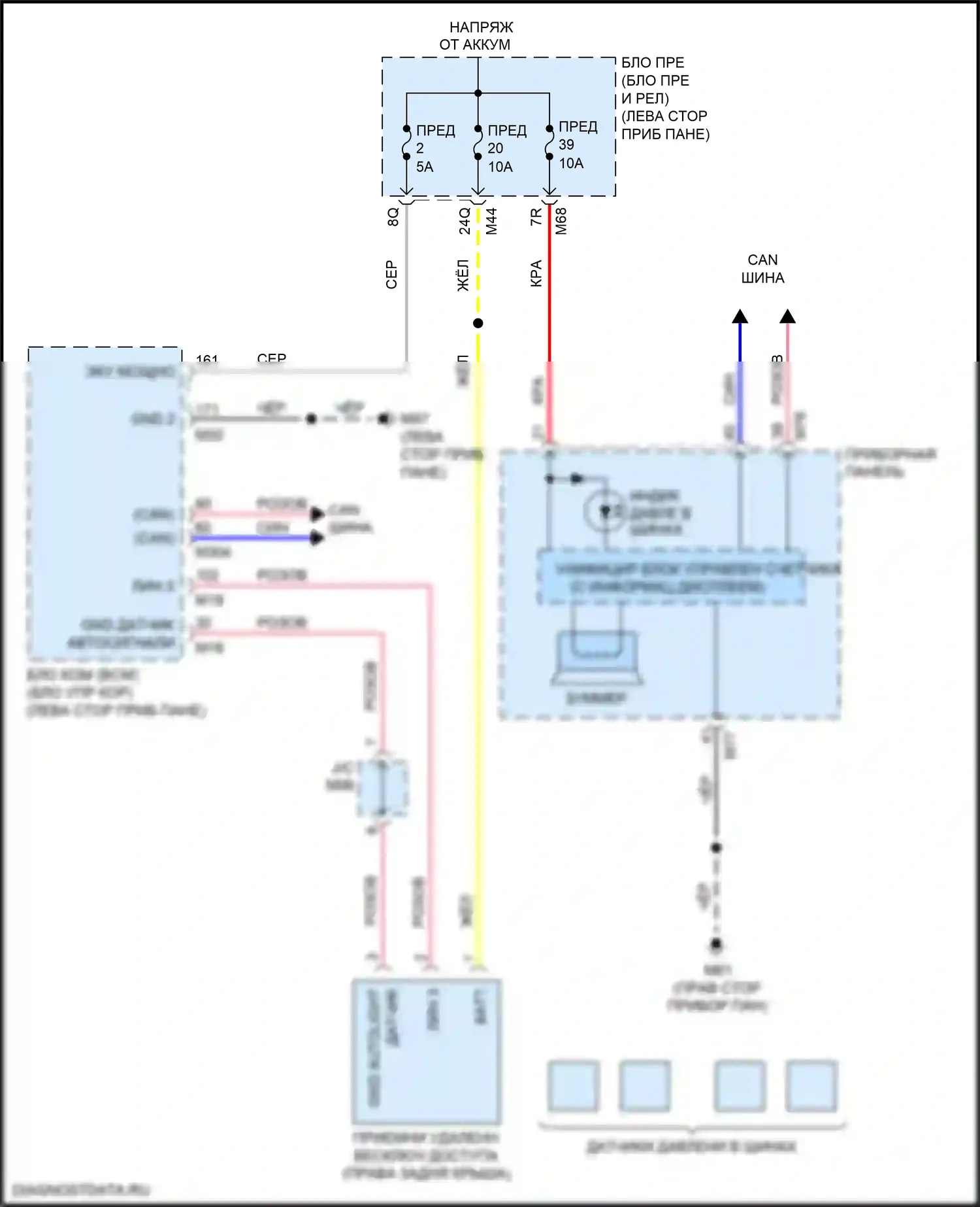 QX50 Infiniti II (2017-2024): Электросхема контроля давления в шинах 