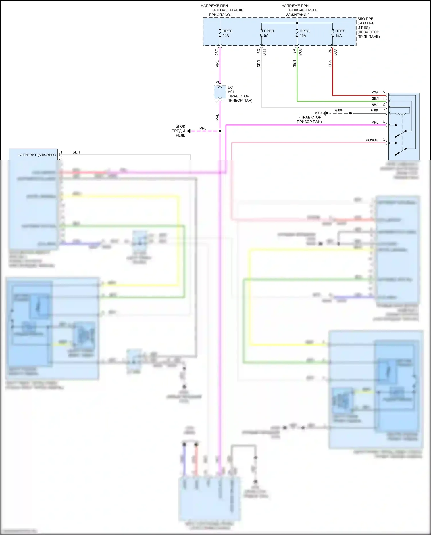 QX50 Infiniti II (2017-2024): Электросхема сидений климат-контроля 