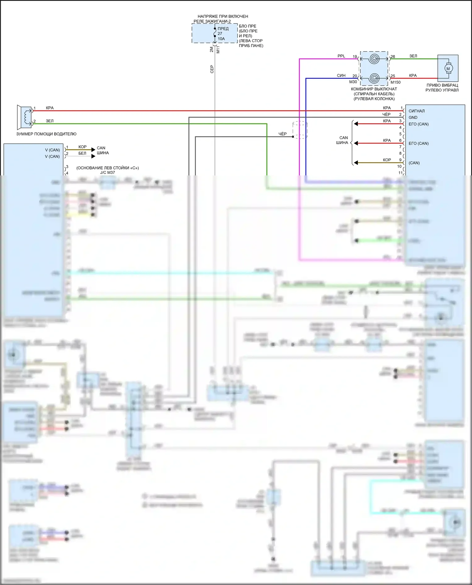 QX50 Infiniti II (2017-2024): Электросхема системы помощи водителю 