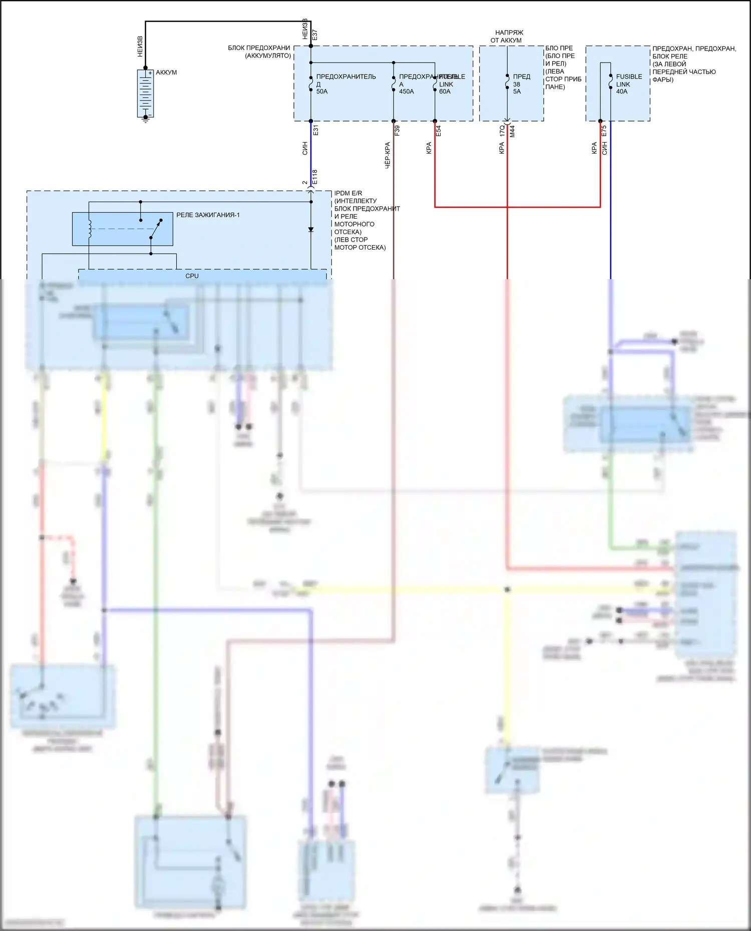 QX50 Infiniti II (2017-2024): Электросхема стартера 
