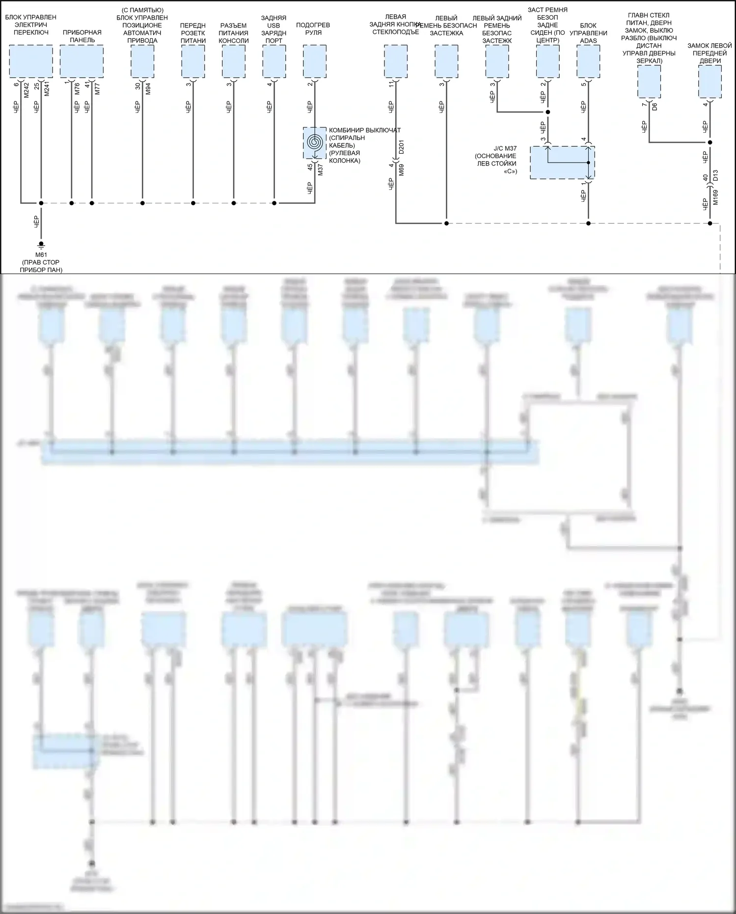 QX50 Infiniti II (2017-2024): Электросхема разводки массы (3 из 6) 