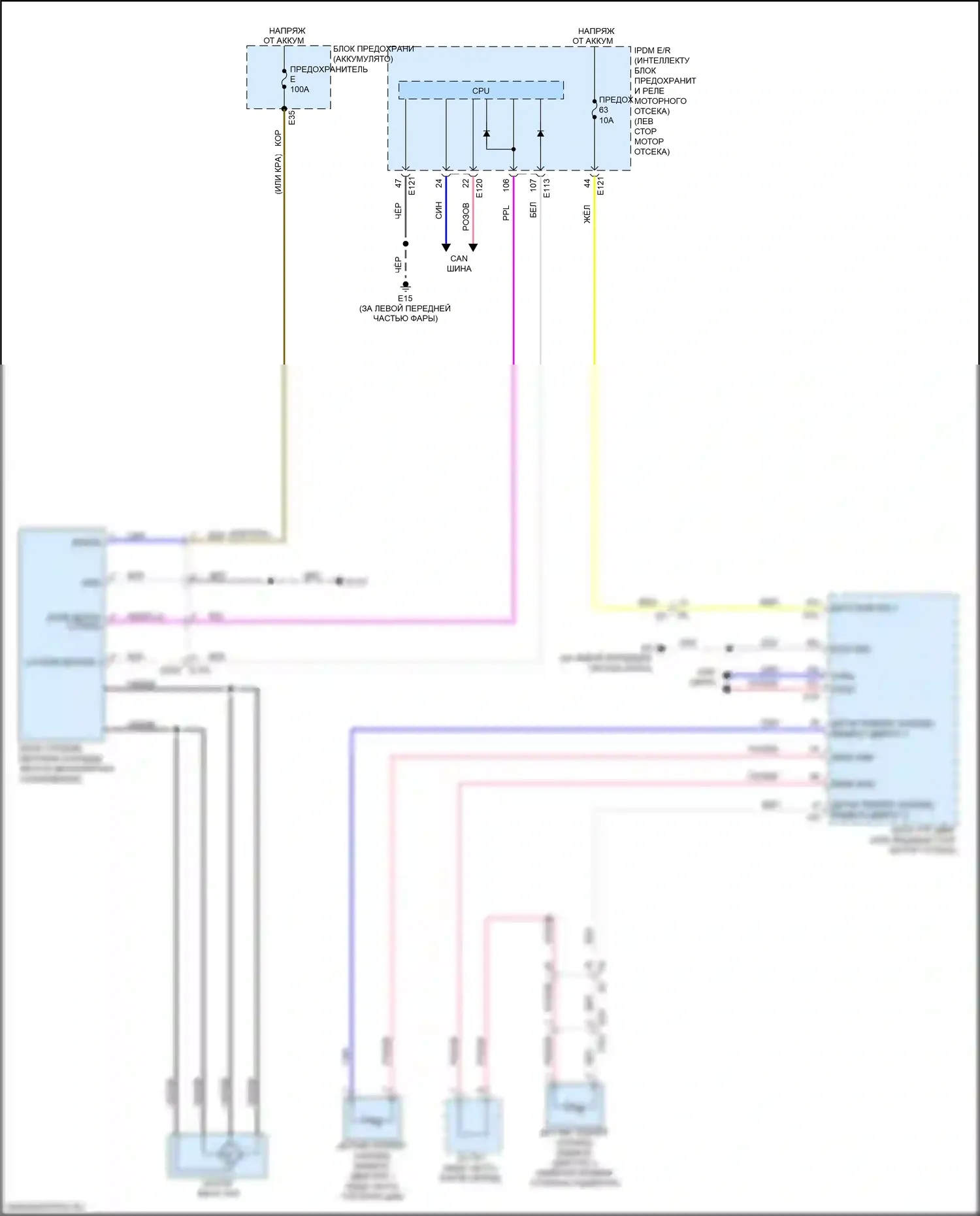 QX50 Infiniti II (2017-2024): Электросхема вентилятора охлаждения 