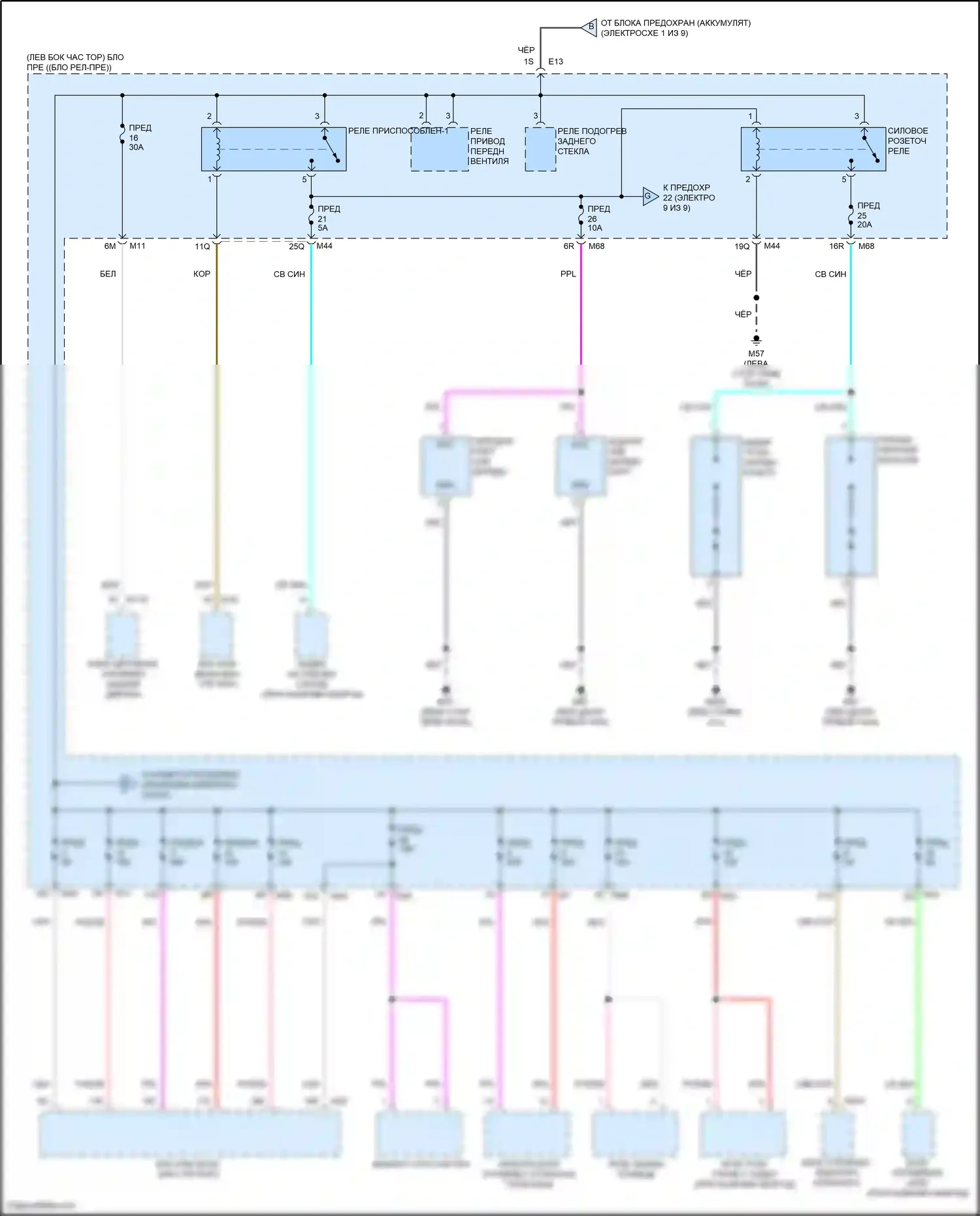 QX55 Infiniti I (2020-2024): Электросхема блока предохранителей реле (2 из 9) 