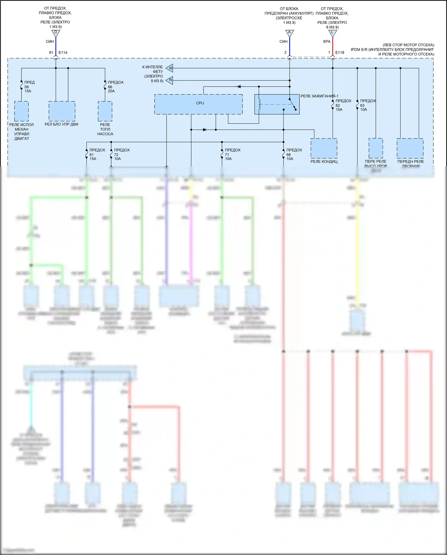 QX55 Infiniti I (2020-2024): Электросхема блока предохранителей реле (4 из 9) 