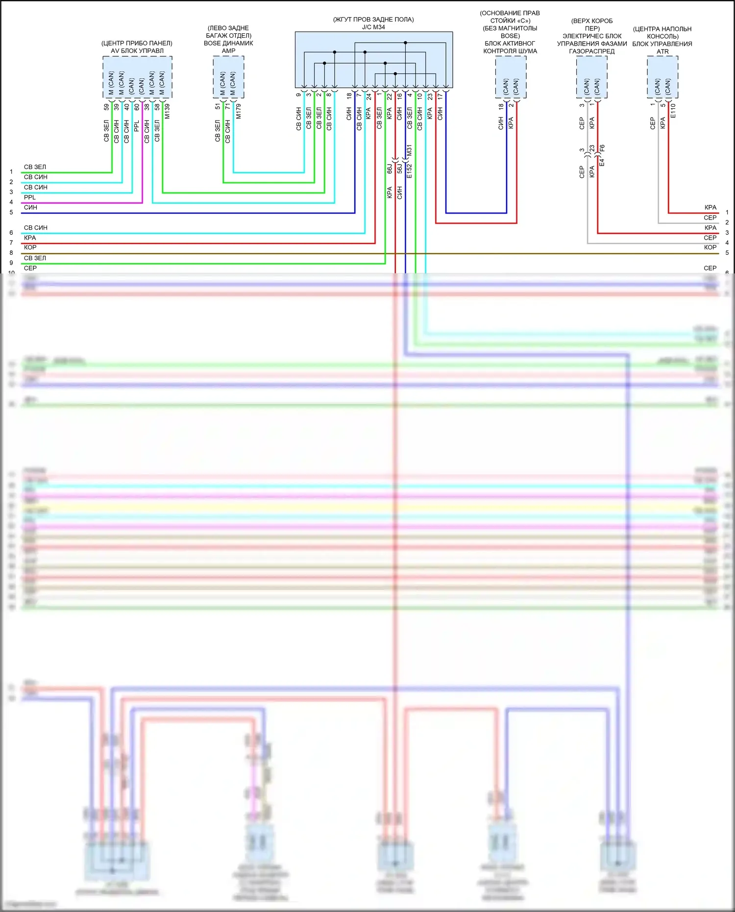QX55 Infiniti I (2020-2024): Электросхема компьютерной линии данных, без помощи propilot (4 из 6) 
