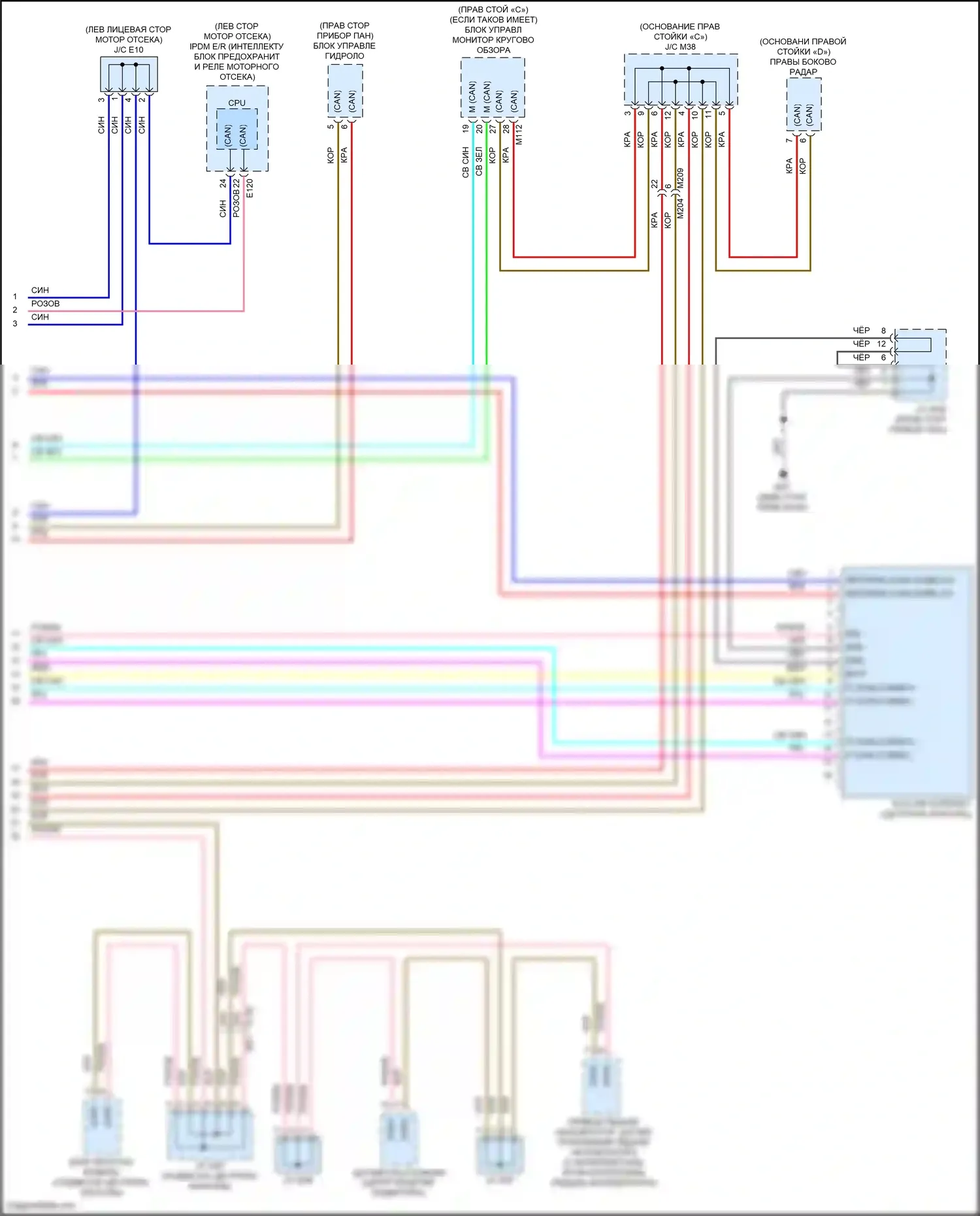 QX55 Infiniti I (2020-2024): Электросхема компьютерной линии данных, без помощи propilot (6 из 6) 
