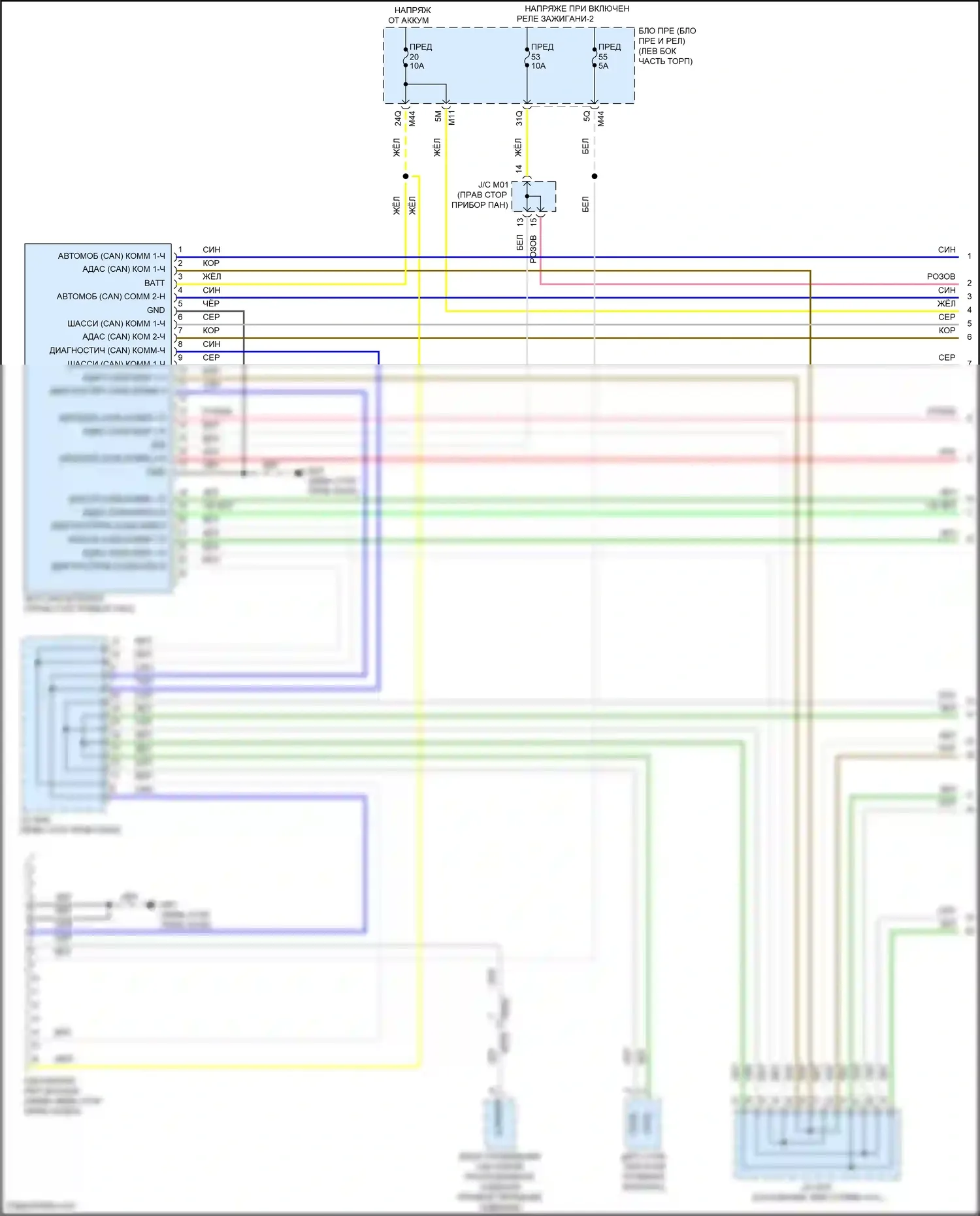 QX55 Infiniti I (2020-2024): Электросхема компьютерной линии данных, с помощью propilot (1 из 6) 