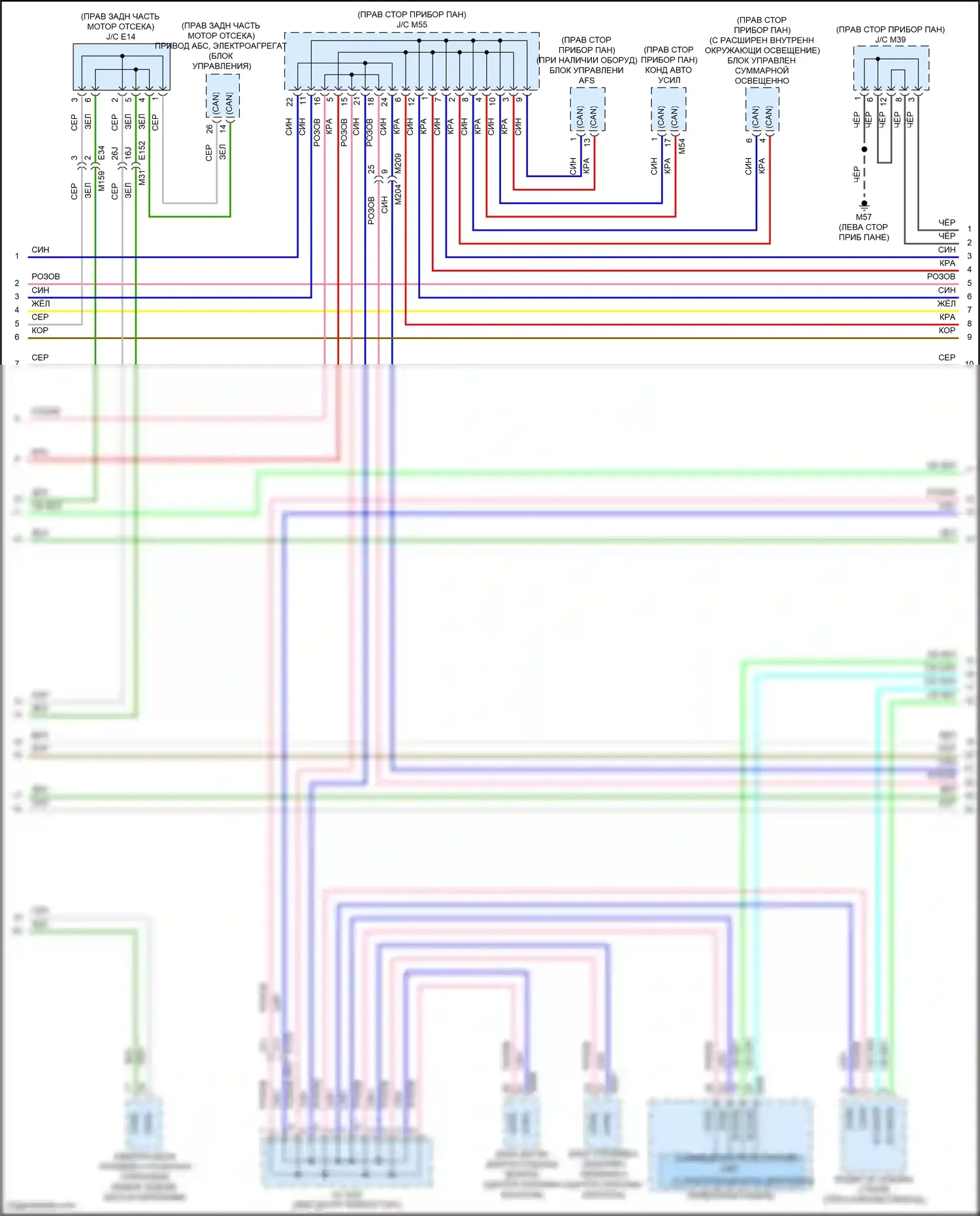 QX55 Infiniti I (2020-2024): Электросхема компьютерной линии данных, с помощью propilot (2 из 6) 