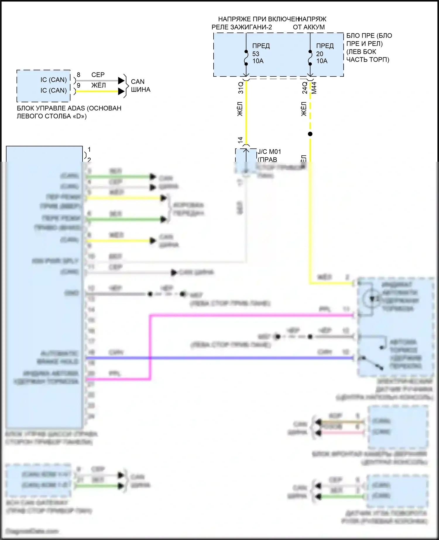 QX55 Infiniti I (2020-2024): Электросхема электронной подвески 