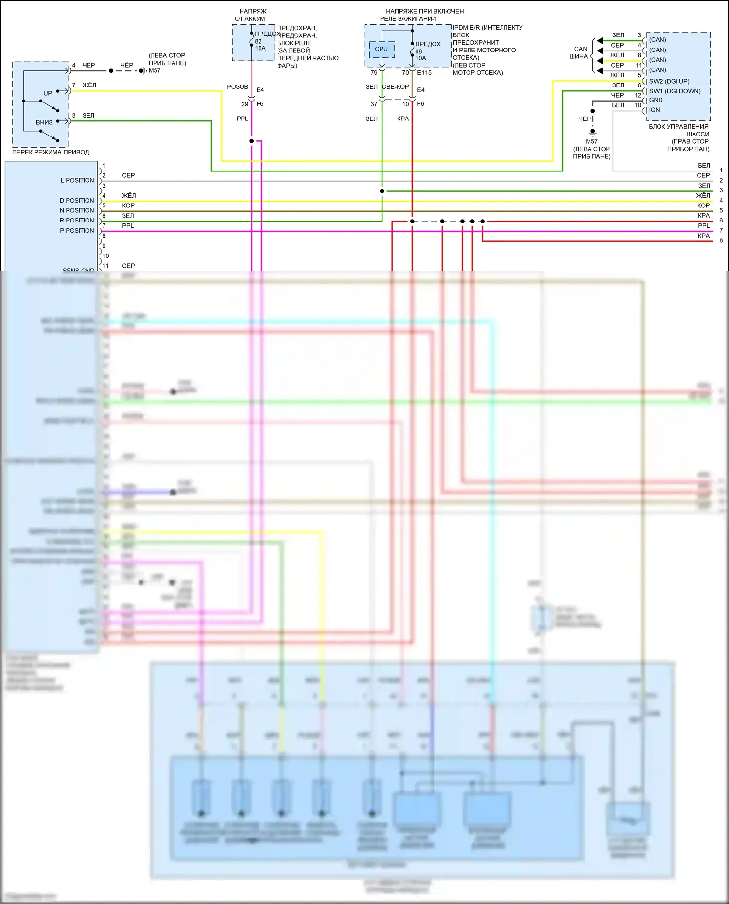QX55 Infiniti I (2020-2024): Электросхема автоматической коробки передач (1 из 2) 