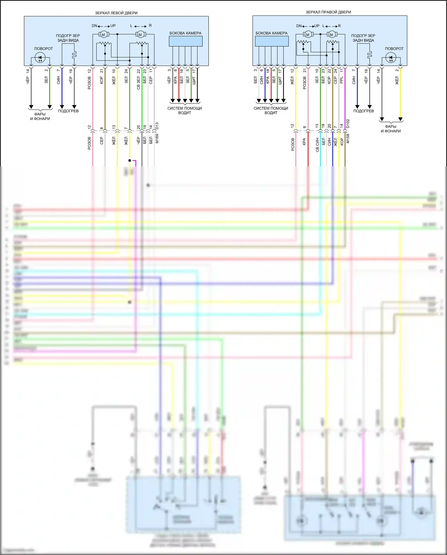 QX55 Infiniti I (2020-2024): Электросхема систем памяти (2 из 3) 