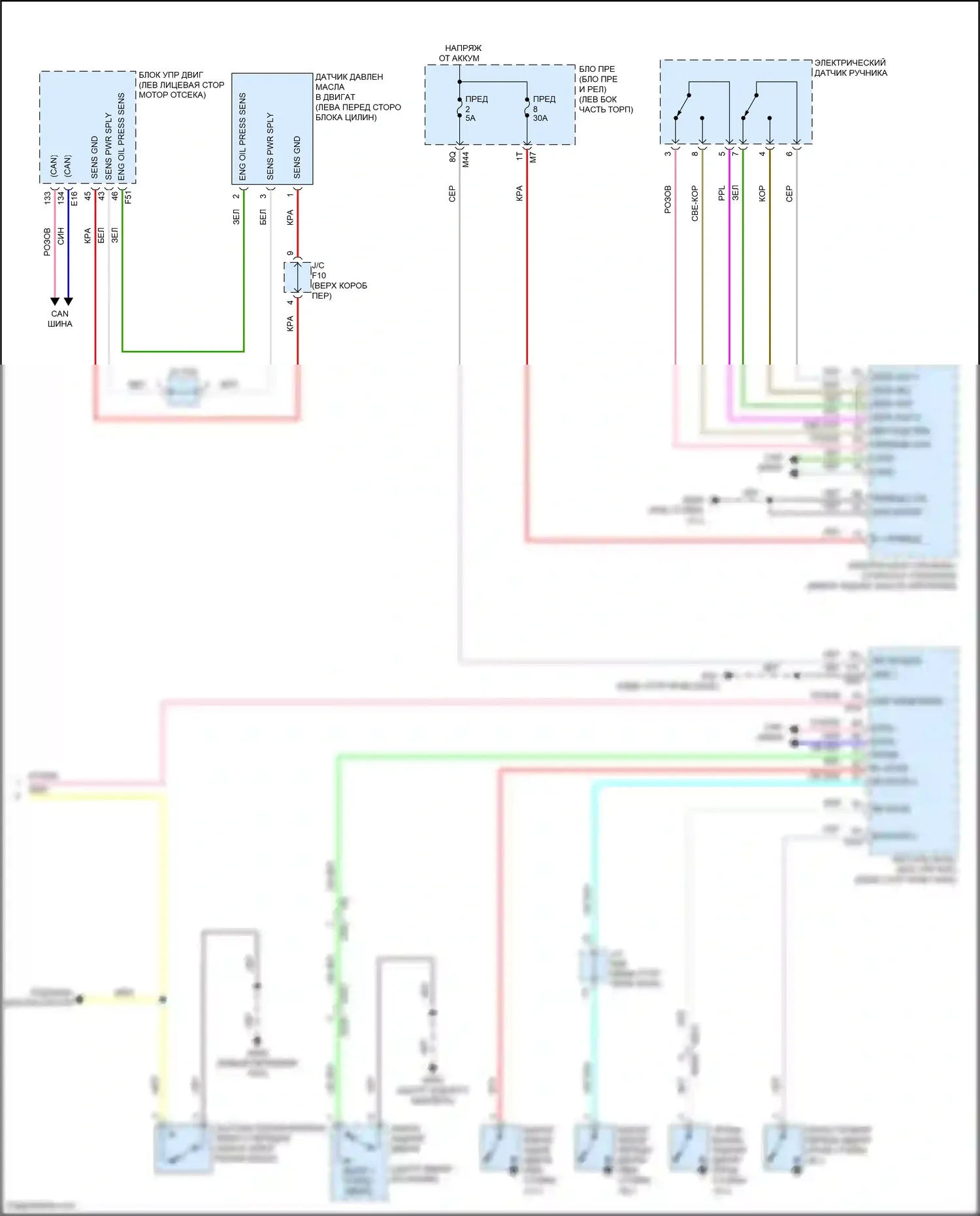 QX55 Infiniti I (2020-2024): Электросхема приборной панели (2 из 2) 