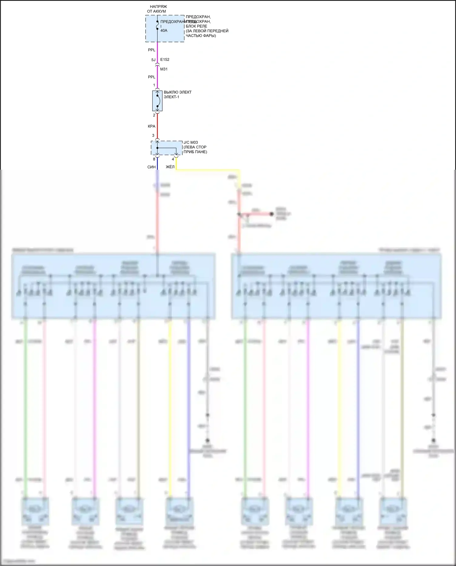 QX55 Infiniti I (2020-2024): Электросхема сидений 