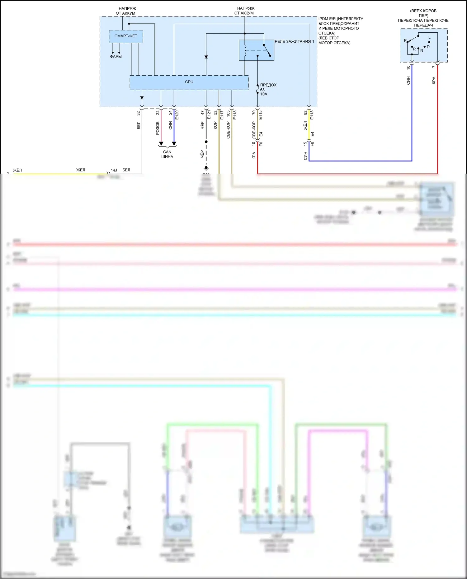 QX55 Infiniti I (2020-2024): Электросхема защиты от взлома (2 из 4) 