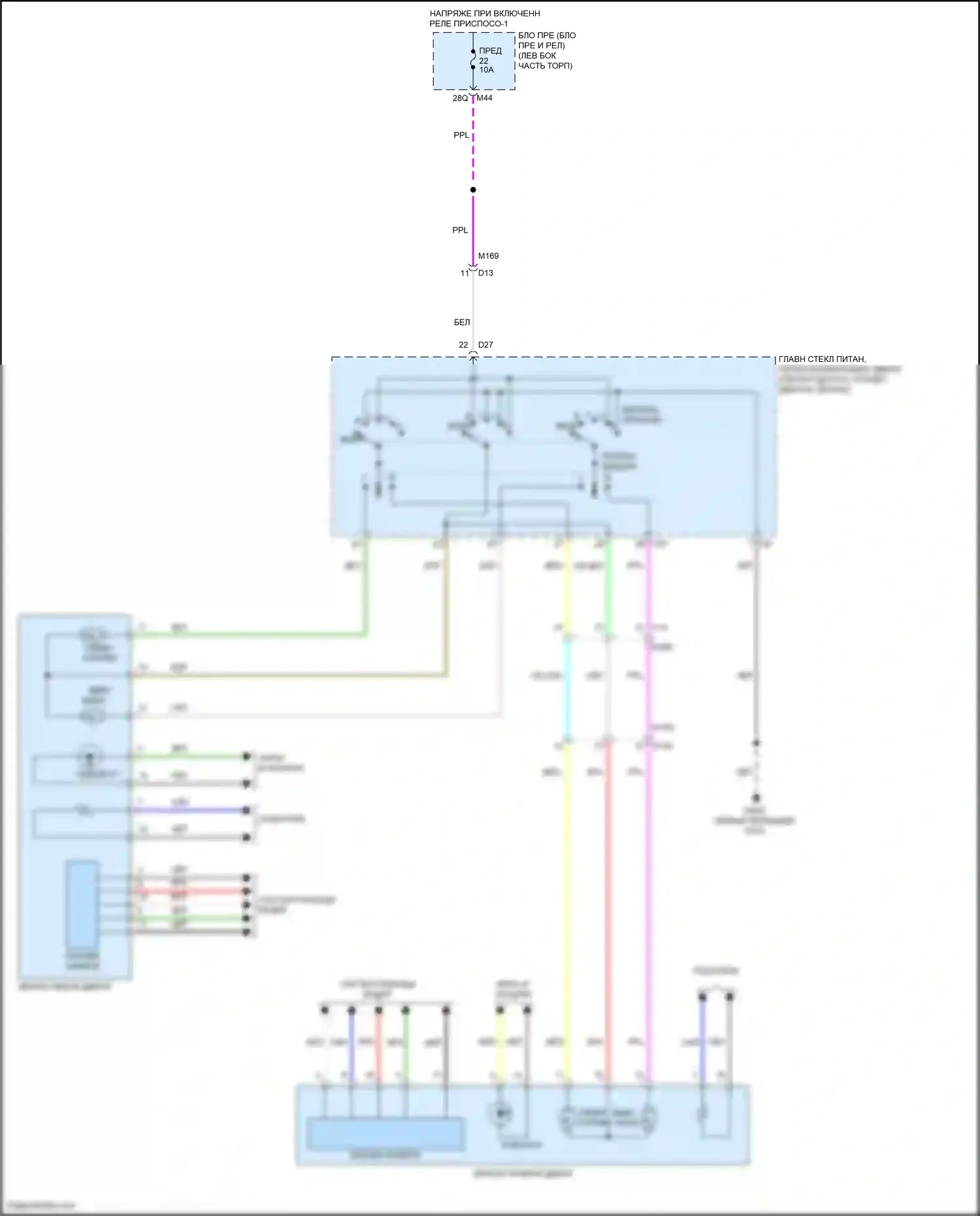 QX55 Infiniti I (2020-2024): Электросхема управления зеркалами заднего вида 