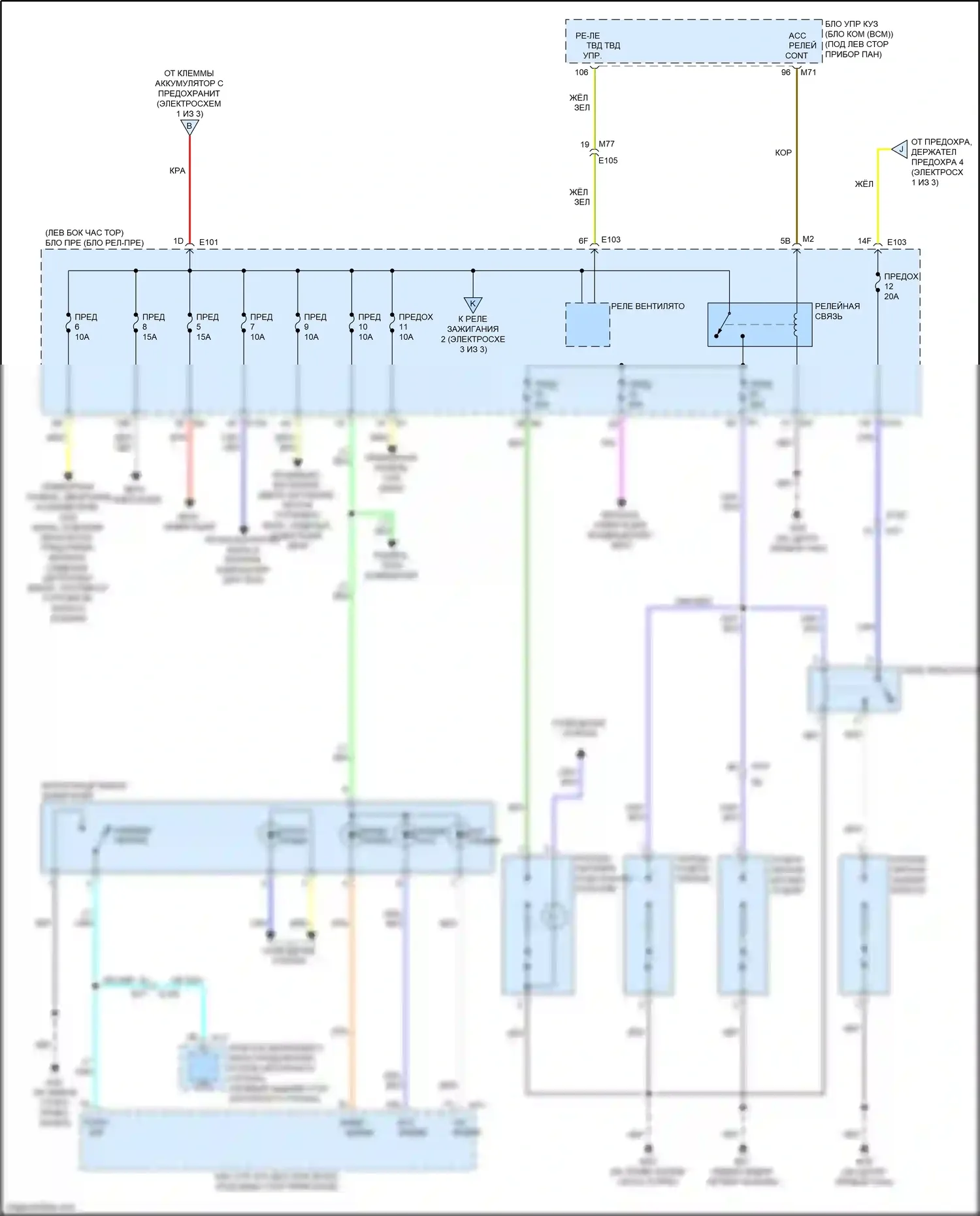 QX56 Infiniti II (2010-2013): Электросхема блока предохранителей реле (2 из 3) 