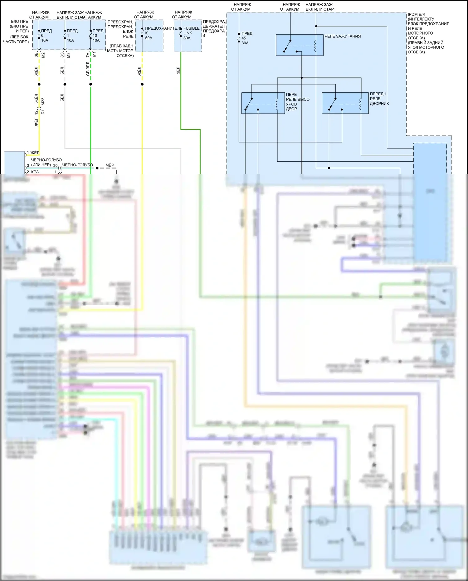 QX56 Infiniti II (2010-2013): Дворники и омыватели электросхема 