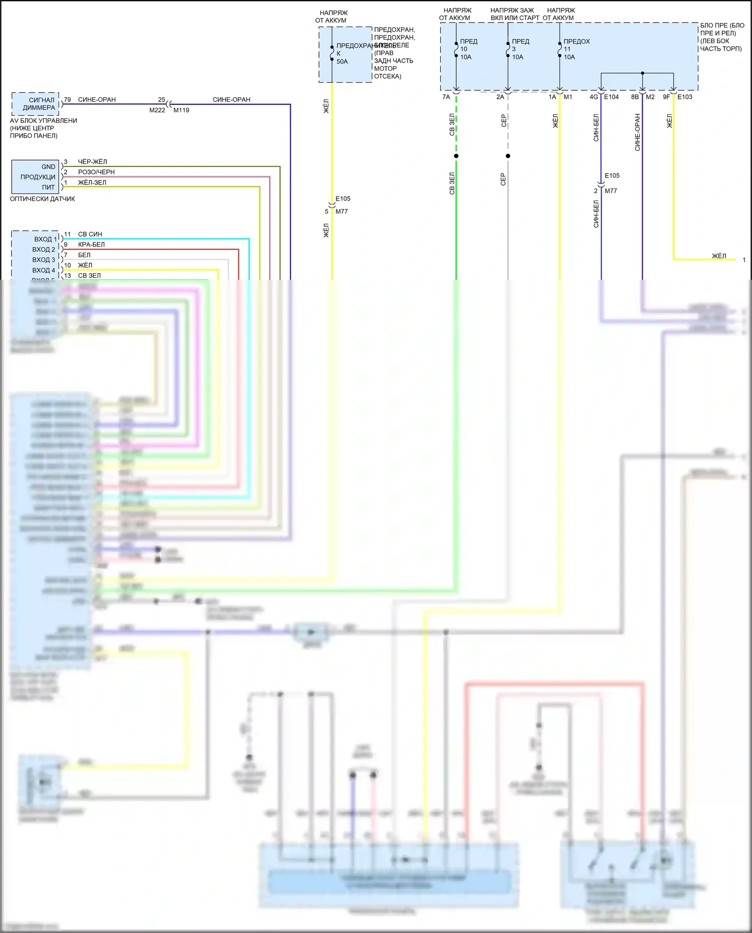QX56 Infiniti II (2010-2013): Электросхема подсветки приборной панели (1 из 2) 
