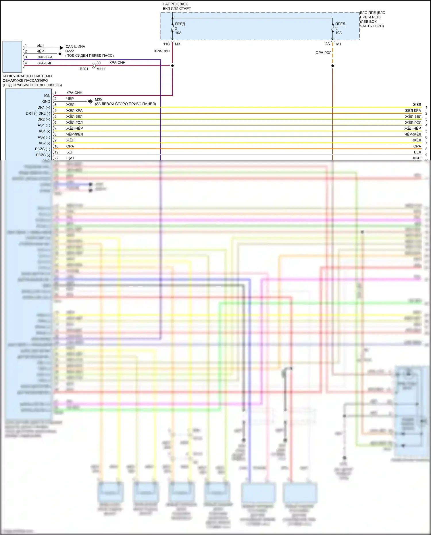 QX56 Infiniti II (2010-2013): Электросхема подушек безопасности (1 из 3) 