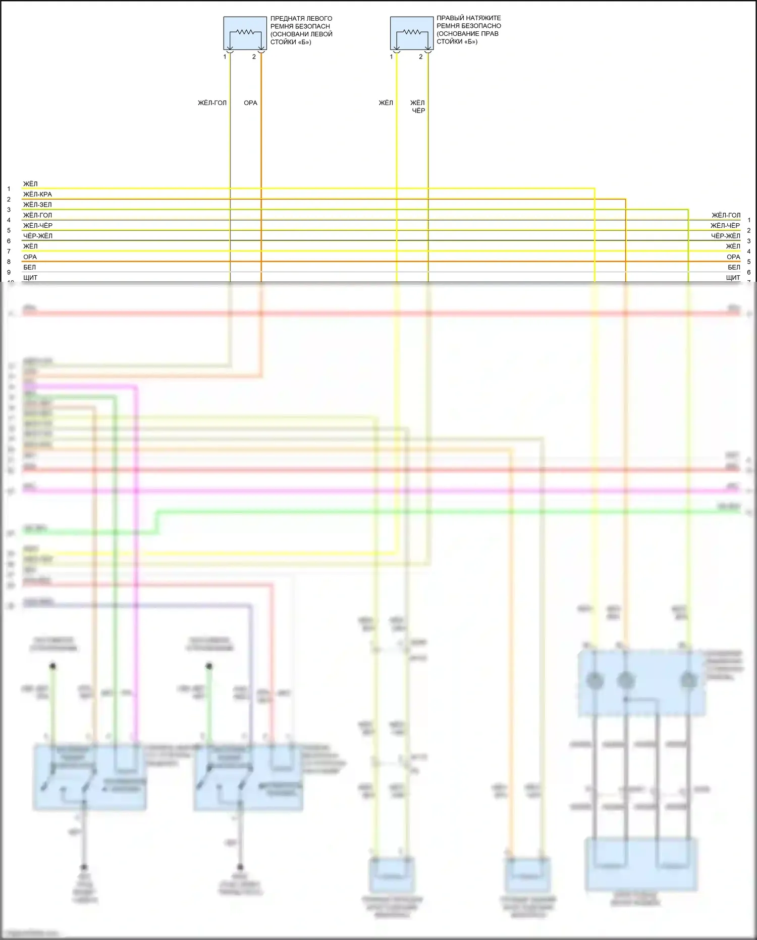 QX56 Infiniti II (2010-2013): Электросхема подушек безопасности (2 из 3) 