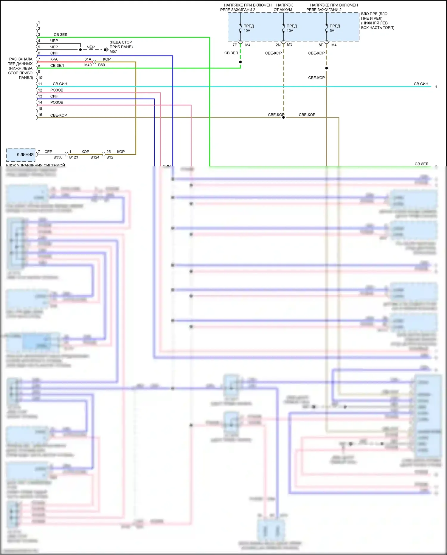 QX60 Infiniti I рестайлинг (2016-2021): Электросхема компьютерной линии передачи данных, за исключением гибридного шлюза с (can) без icc (1 из 3) 
