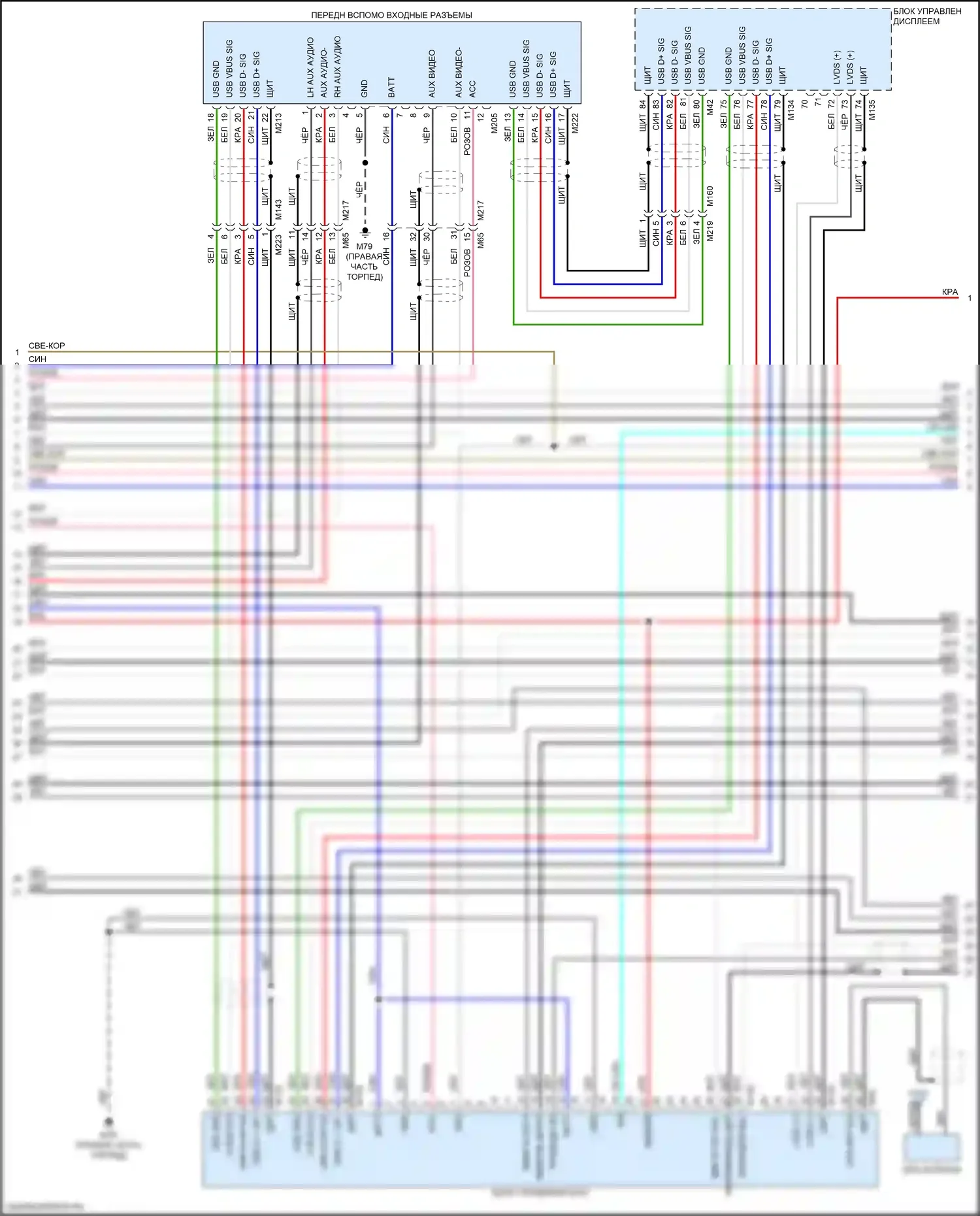 QX60 Infiniti I рестайлинг (2016-2021): Электросхема магнитолы, за исключением гибридного bose с аудио центральной точки (6 из 7) 