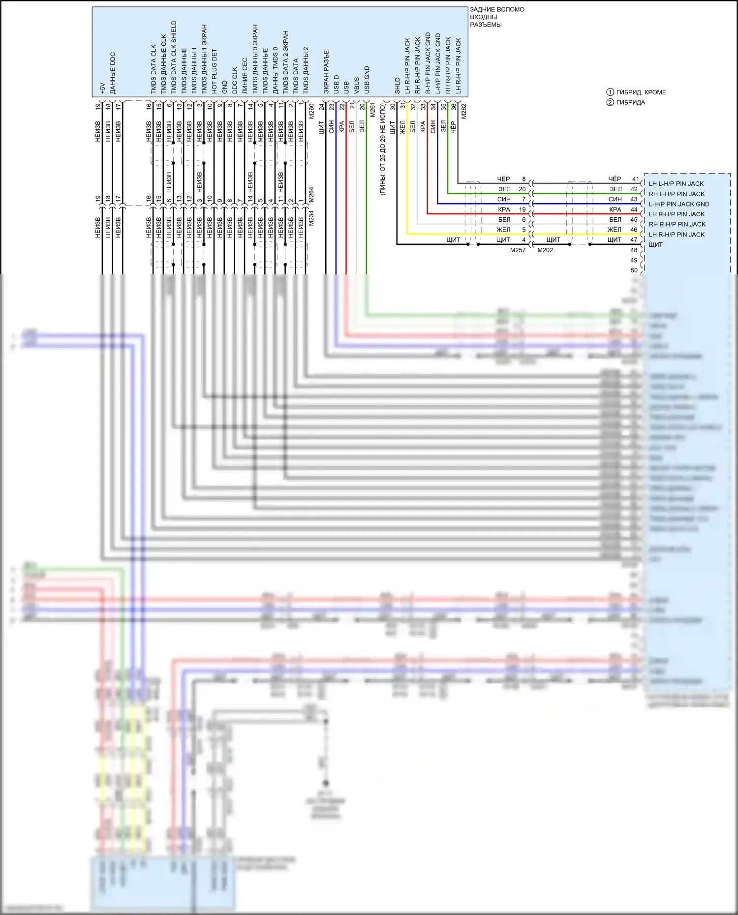 QX60 Infiniti I рестайлинг (2016-2021): Электросхема мультимедий заднего сиденья (2 из 2) 