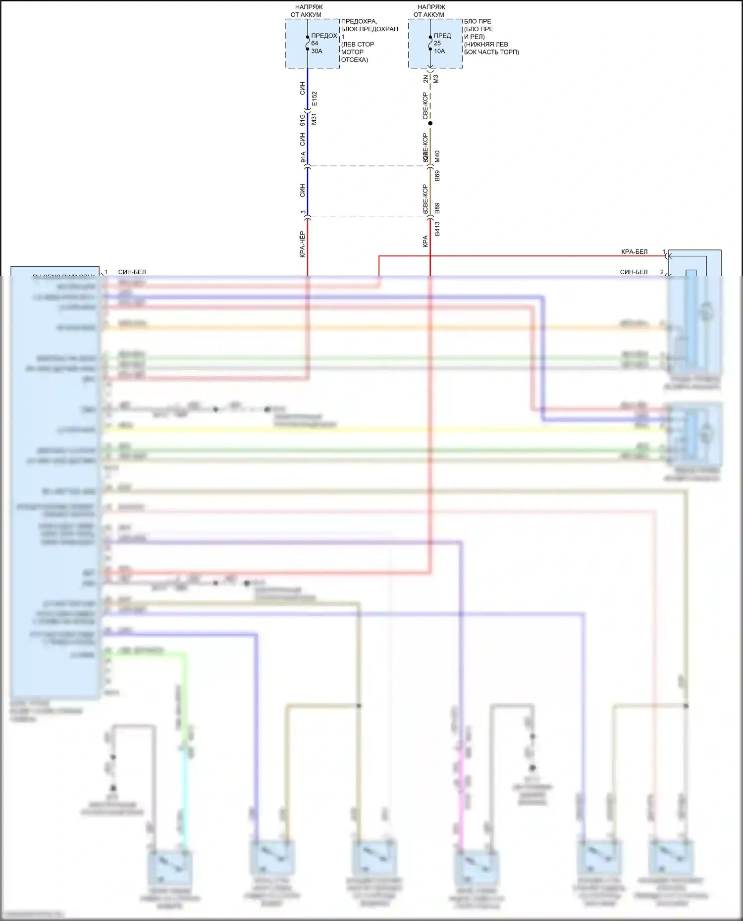 QX60 Infiniti I рестайлинг (2016-2021): Электросхема управления возвратом мощности спинки сиденья 