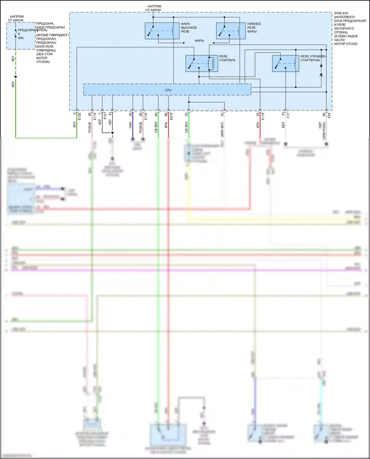 QX60 Infiniti I рестайлинг (2016-2021): Электросхема защиты от взлома (3 из 4) 