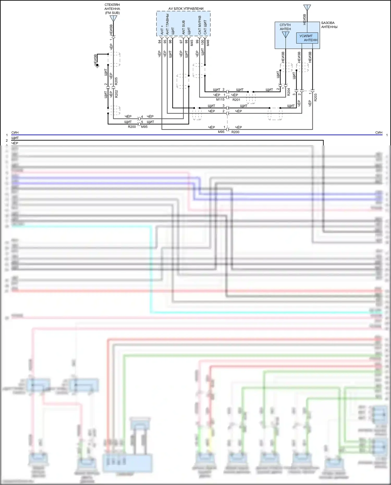 QX60 Infiniti I рестайлинг (2016-2021): Электросхема навигации, за исключением гибридной без аудио центральной точки (2 из 6) 