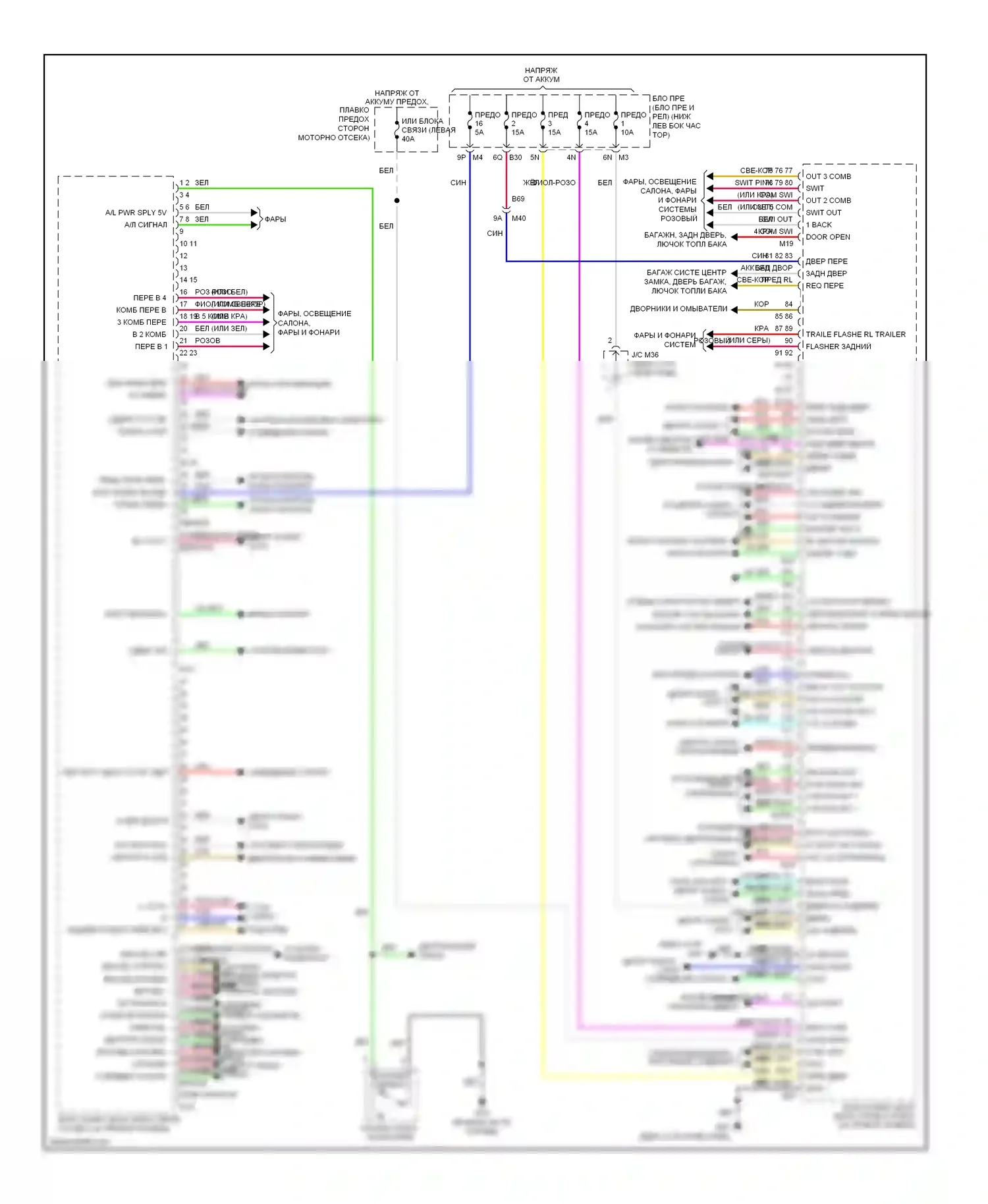 QX60 Infiniti I (2013-2016): Электросхема блоков управления кузовом 