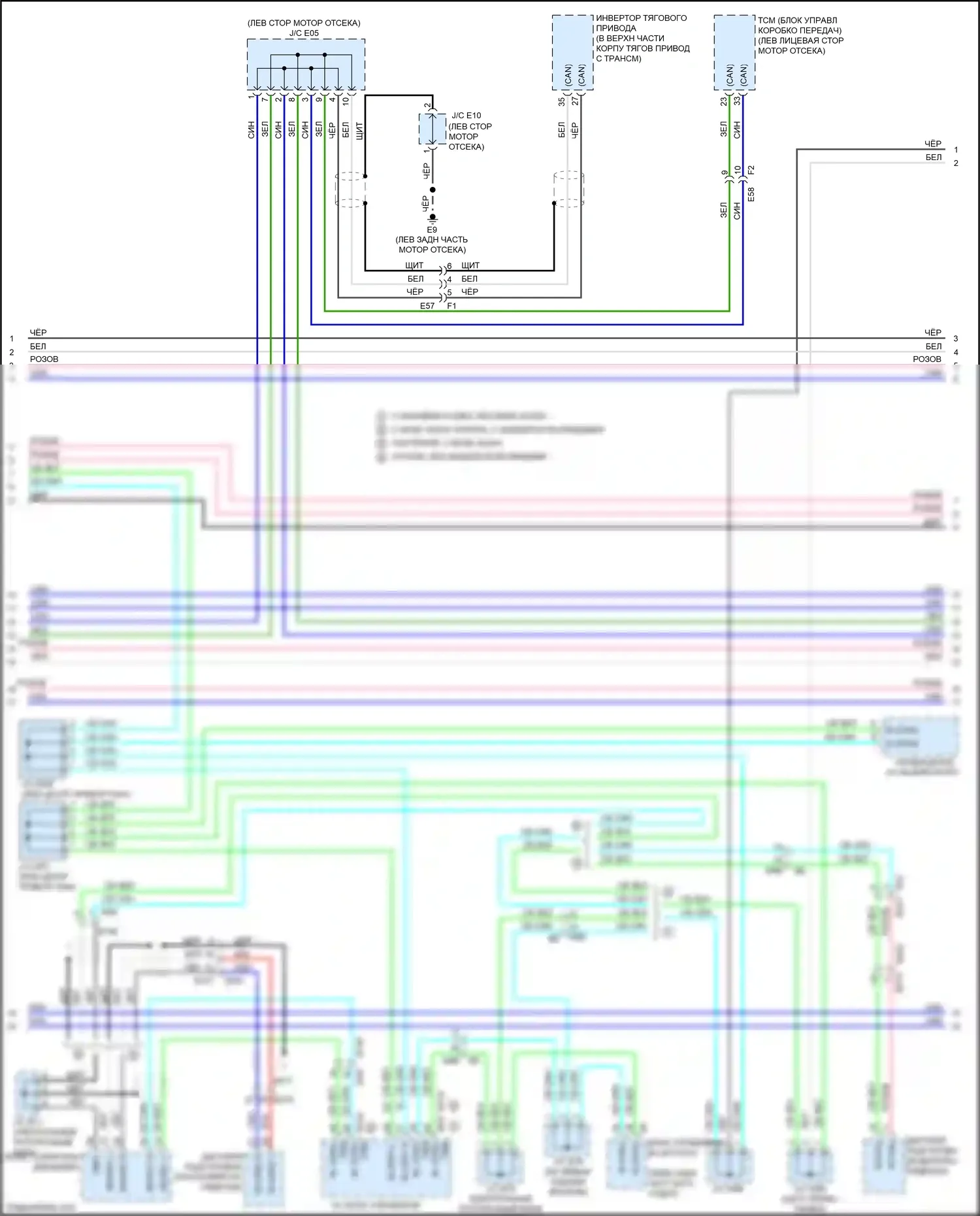 QX60 Infiniti I (2013-2016): Can шина электросхема, гибрид без памяти (2 из 3) 