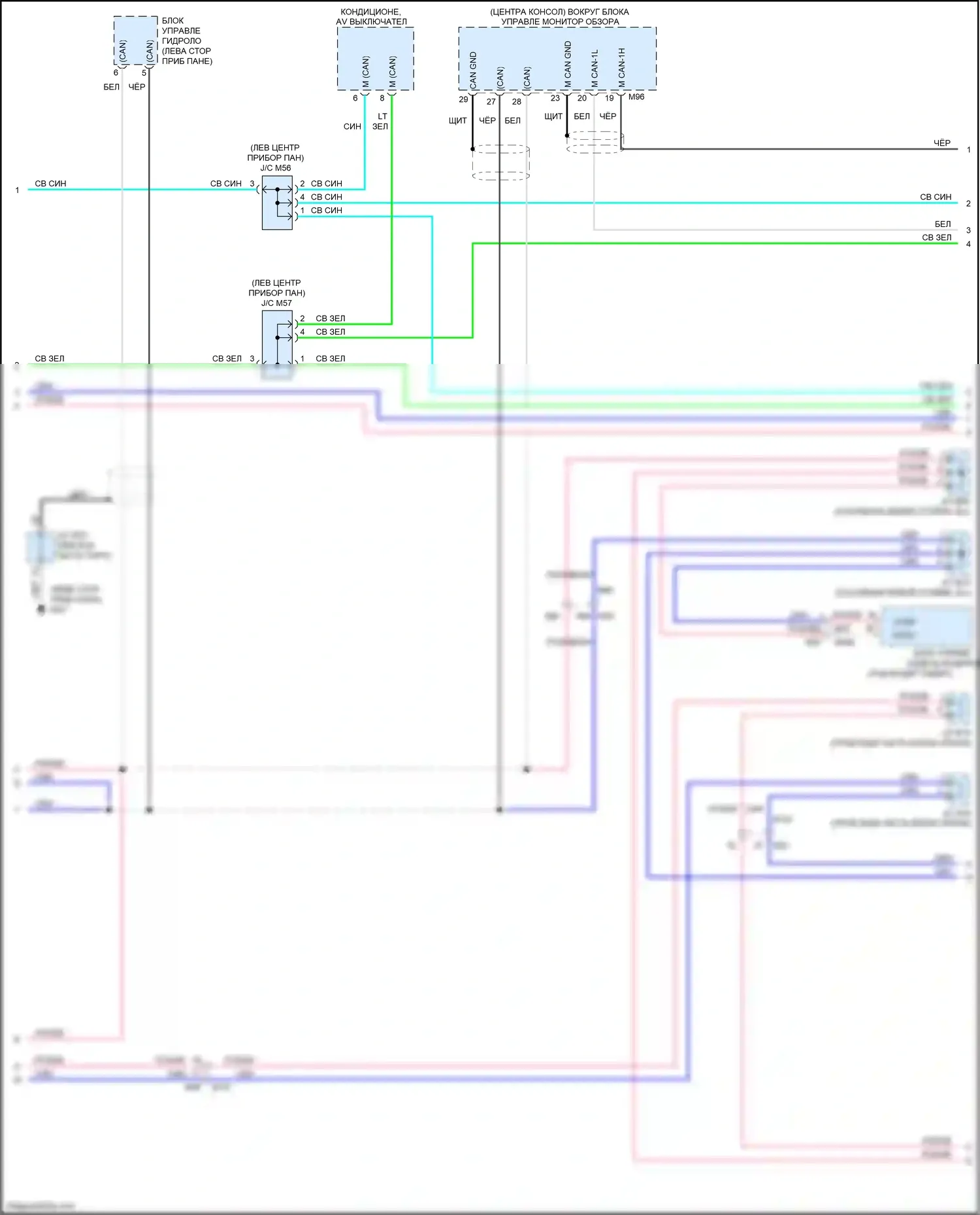 QX60 Infiniti I (2013-2016): Can шина электросхема, за исключением гибридной с памятью, без icc (2 из 3) 