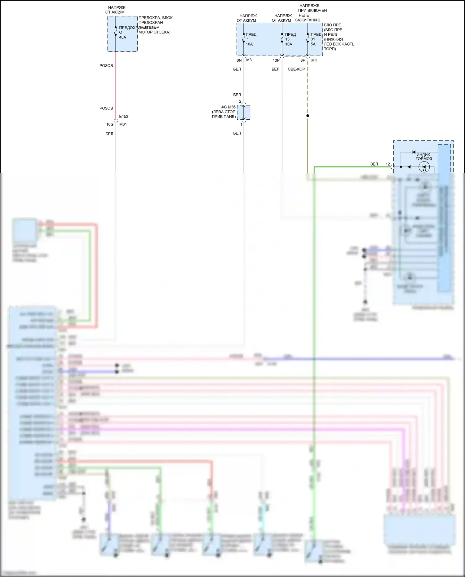 QX60 Infiniti I (2013-2016): Электросхема фар, без дрели (1 из 2) 