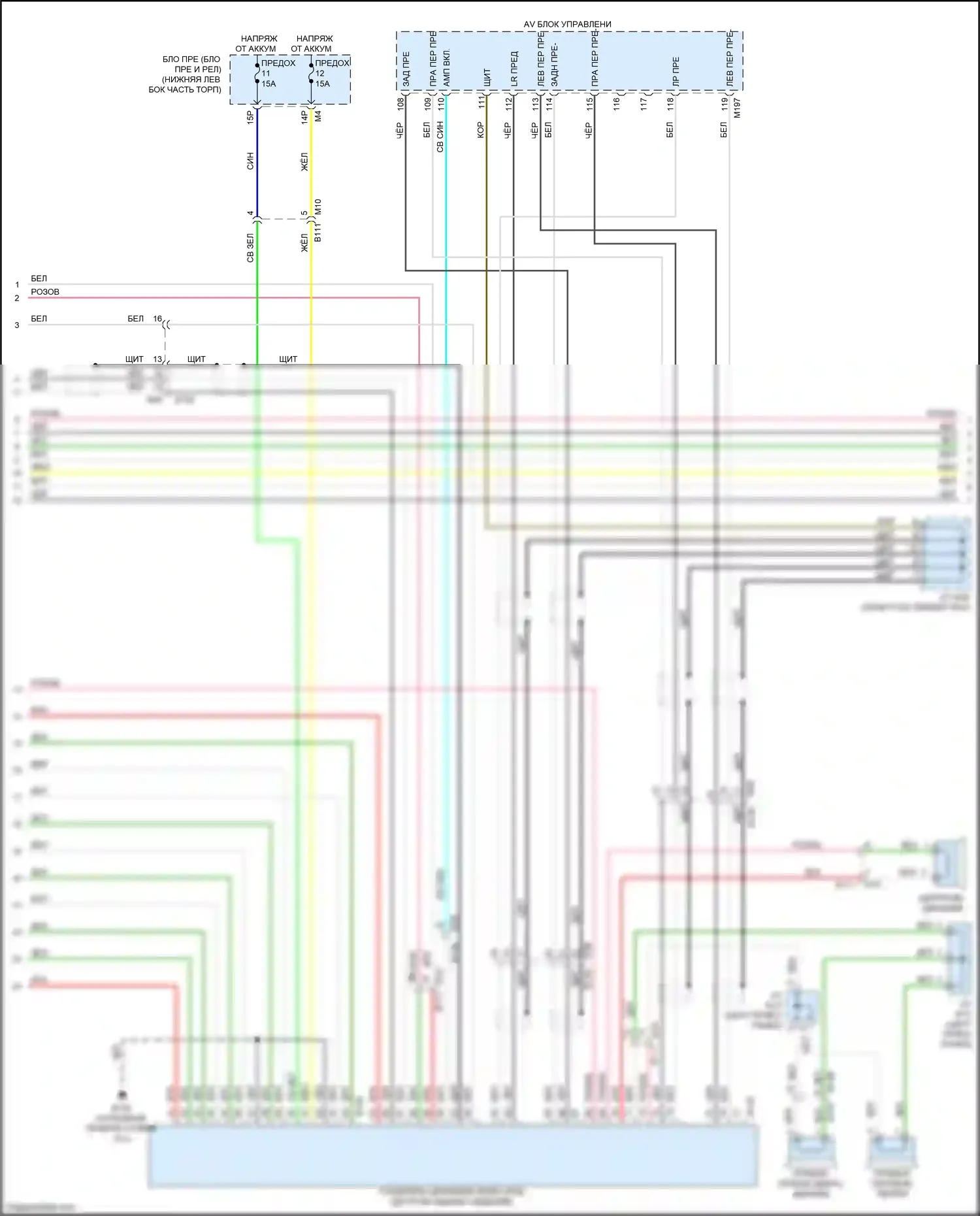 QX60 Infiniti I (2013-2016): Bдемонтажная электросхема магнитолы, без навигации (3 из 6) 