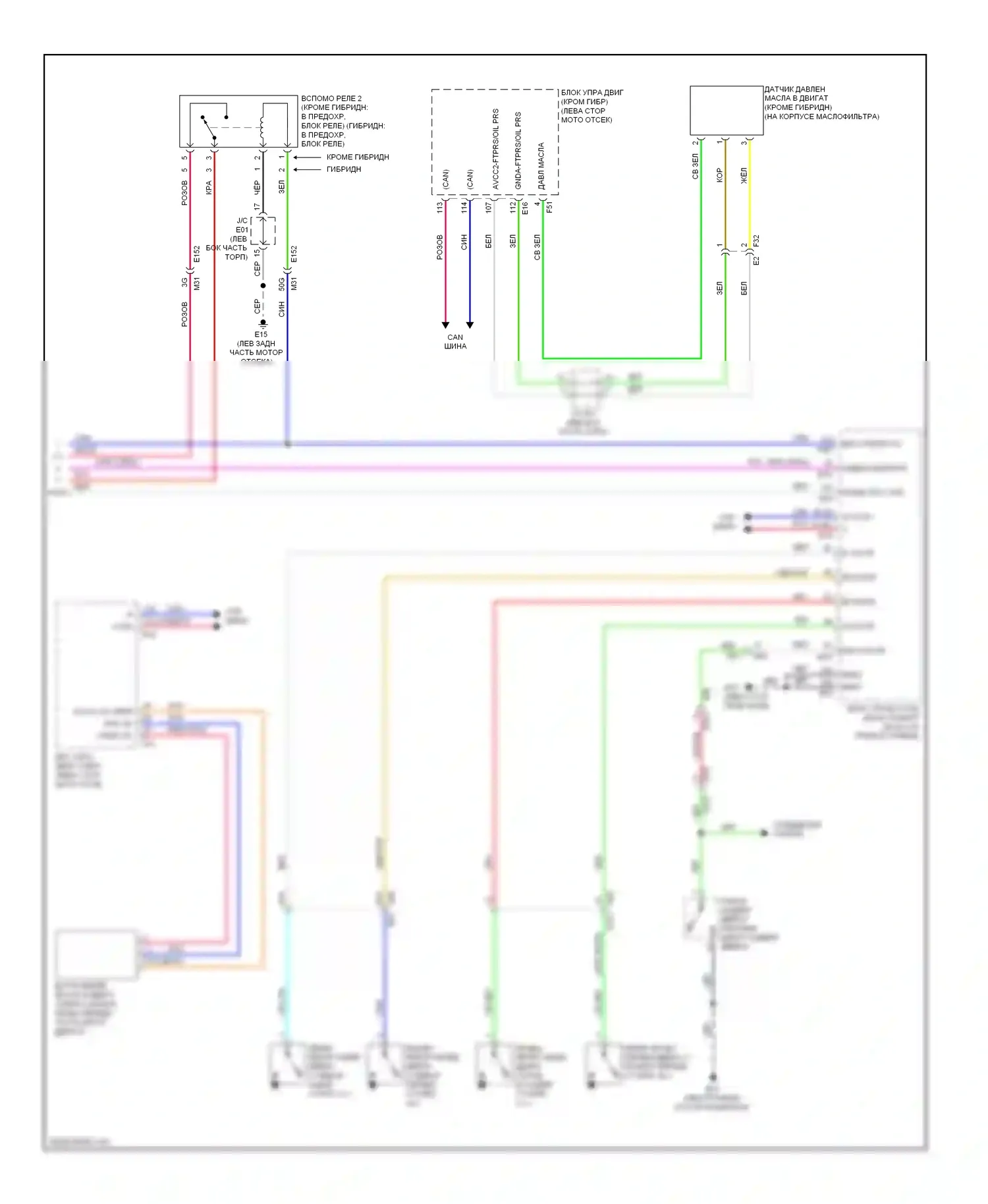 QX60 Infiniti I (2013-2016): Электросхема приборной панели (2 из 2) 