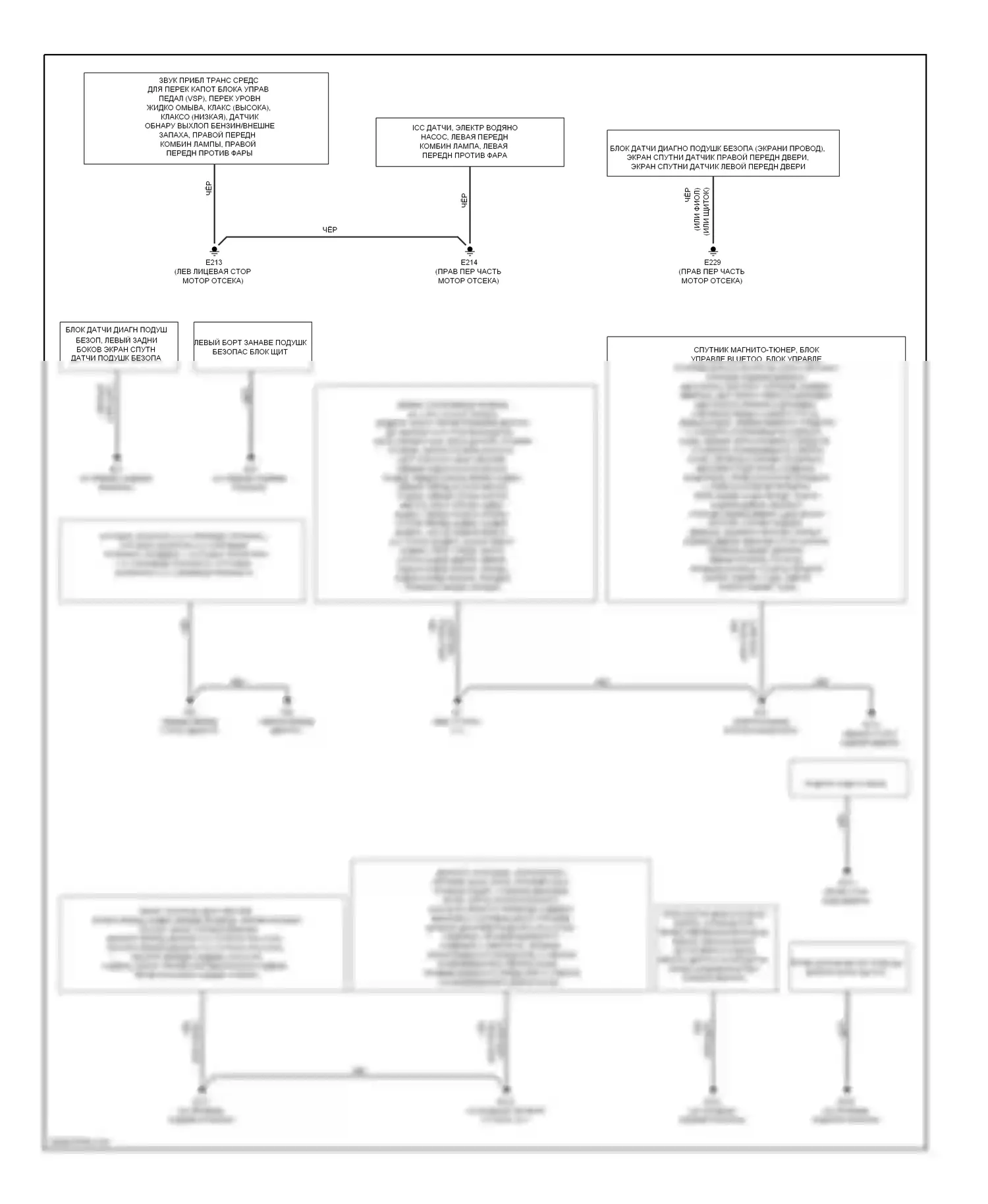 QX60 Infiniti I (2013-2016): Электросхема разводки массы, гибридная (2 из 2) 