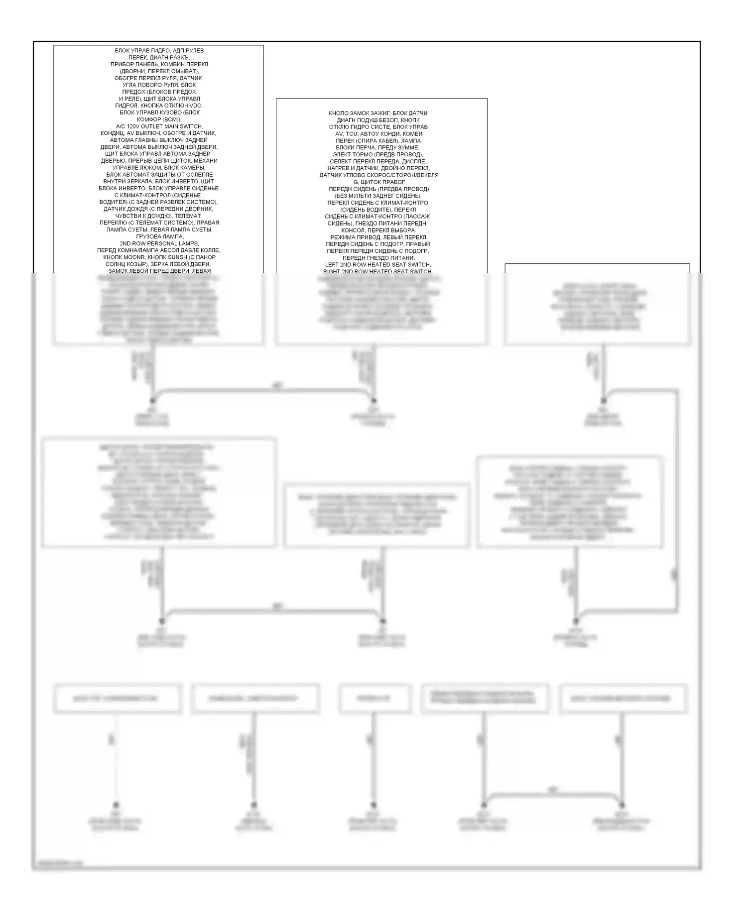 QX60 Infiniti I (2013-2016): Электросхема разводки массы, за исключением гибридной (1 из 2) 